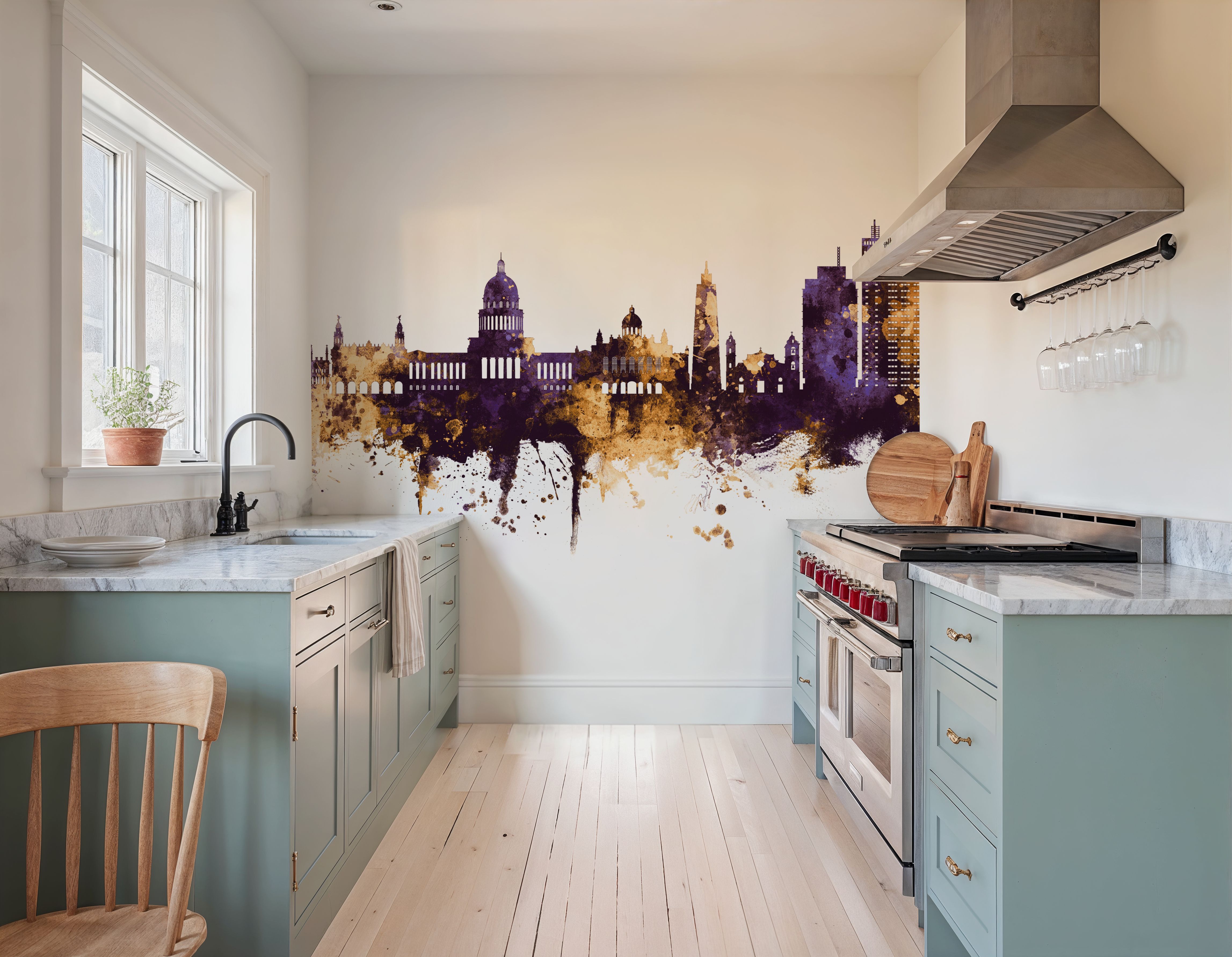 Havana Cuba Skyline Purple & Gold