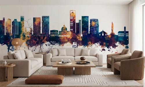 Luanda Skyline Blue & Bronze