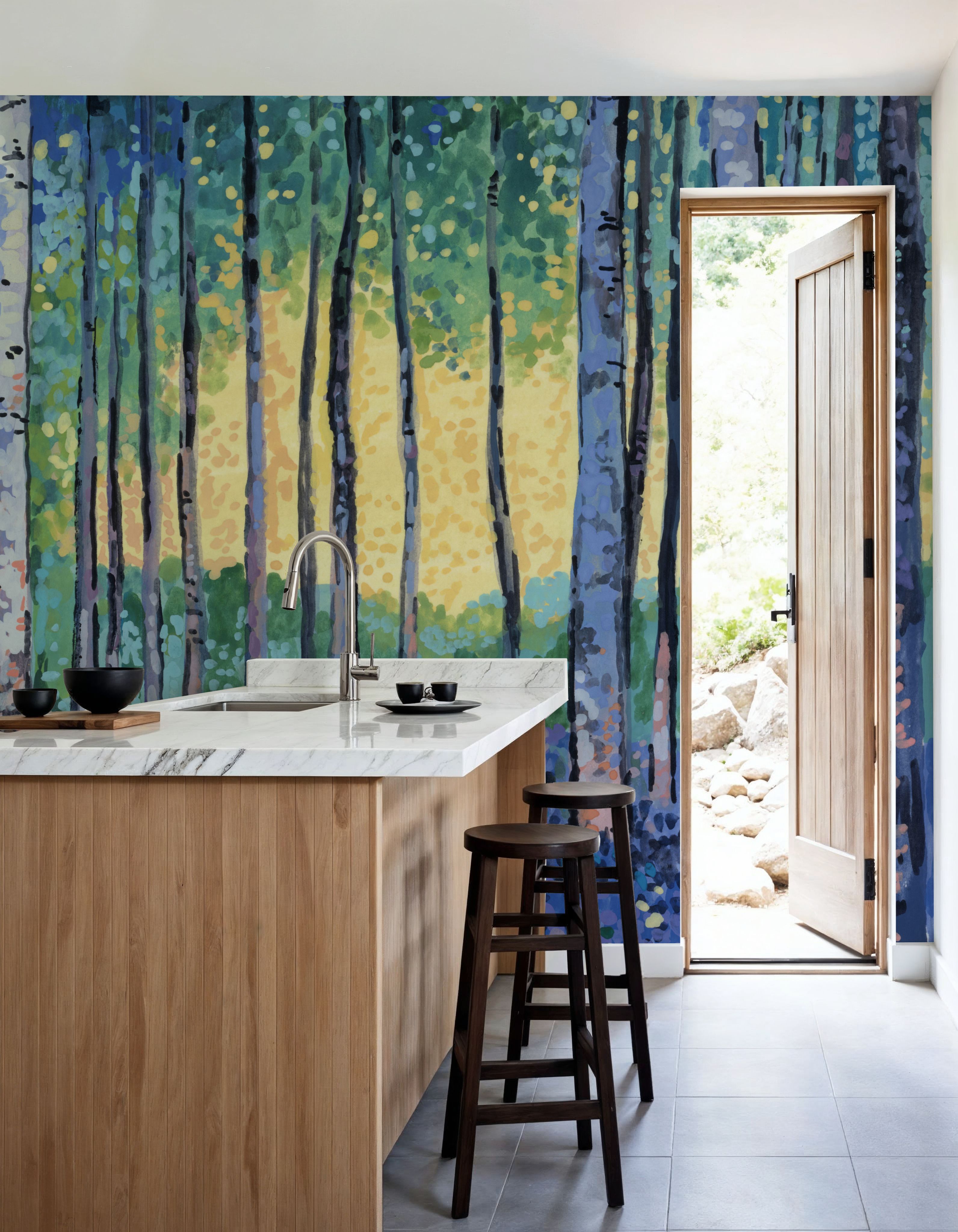 Birch Forest Flower Garden