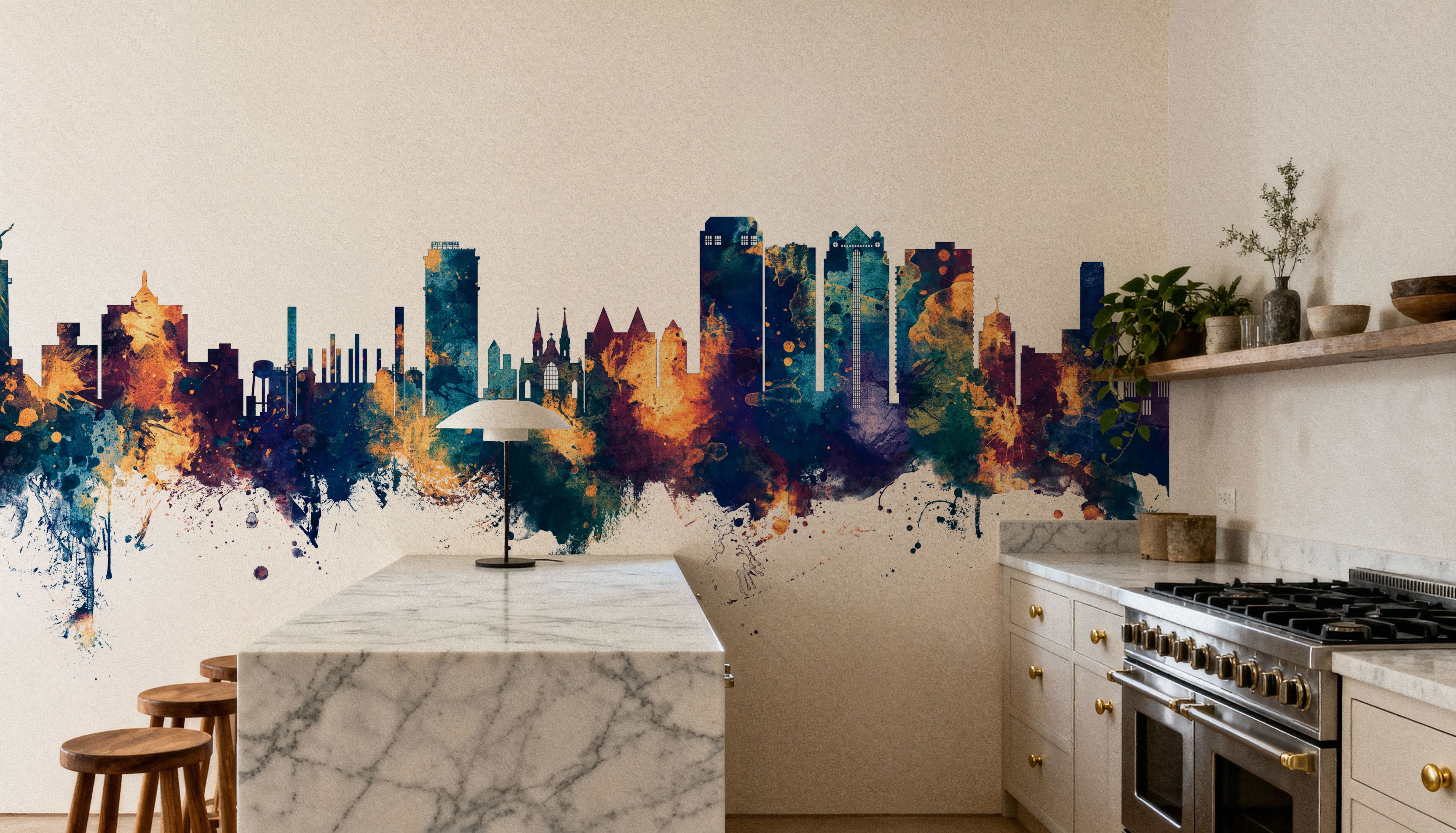Birmingham Alabama Skyline Blue & Bronze