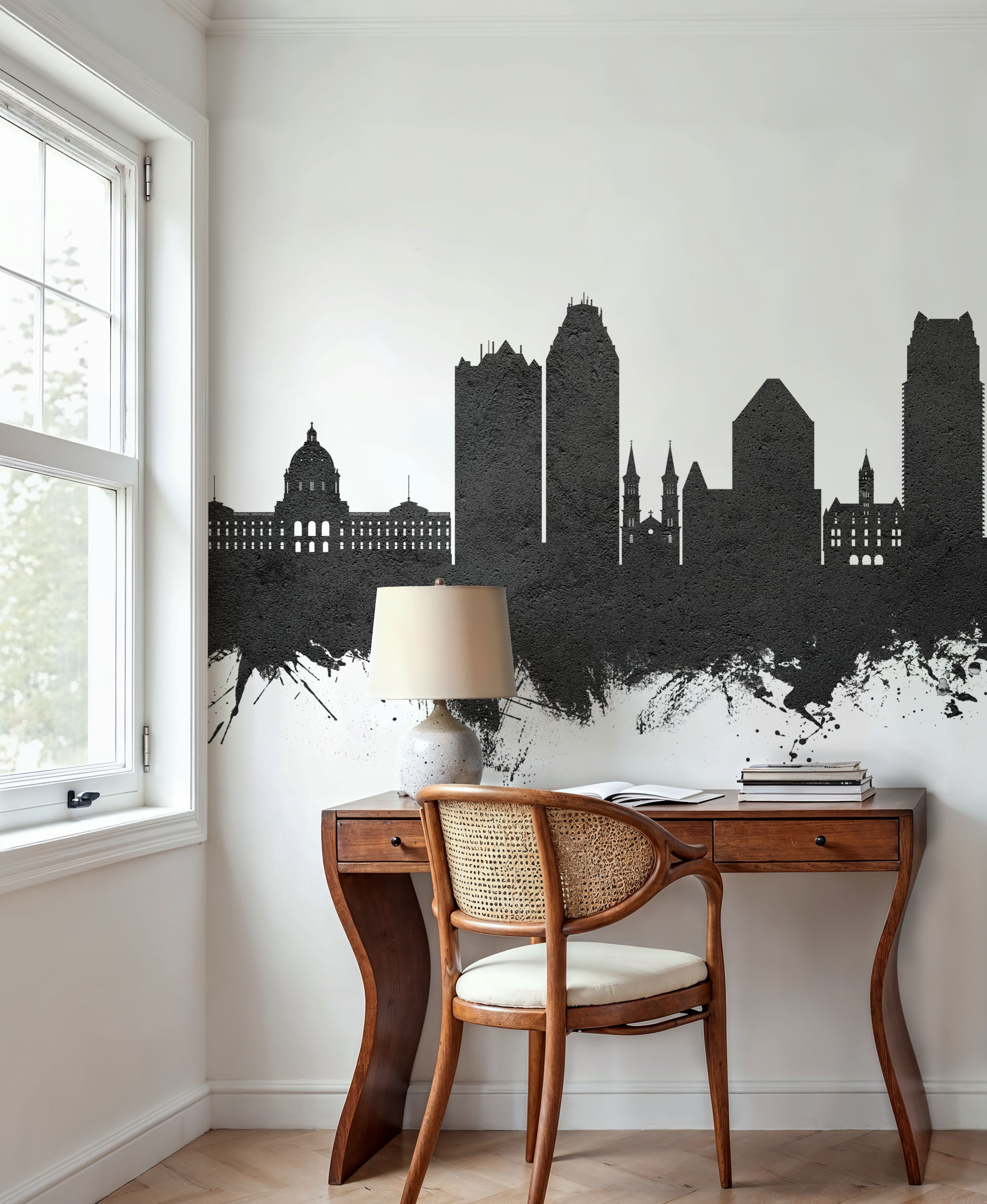 Saint Paul Minnesota Skyline Black & White