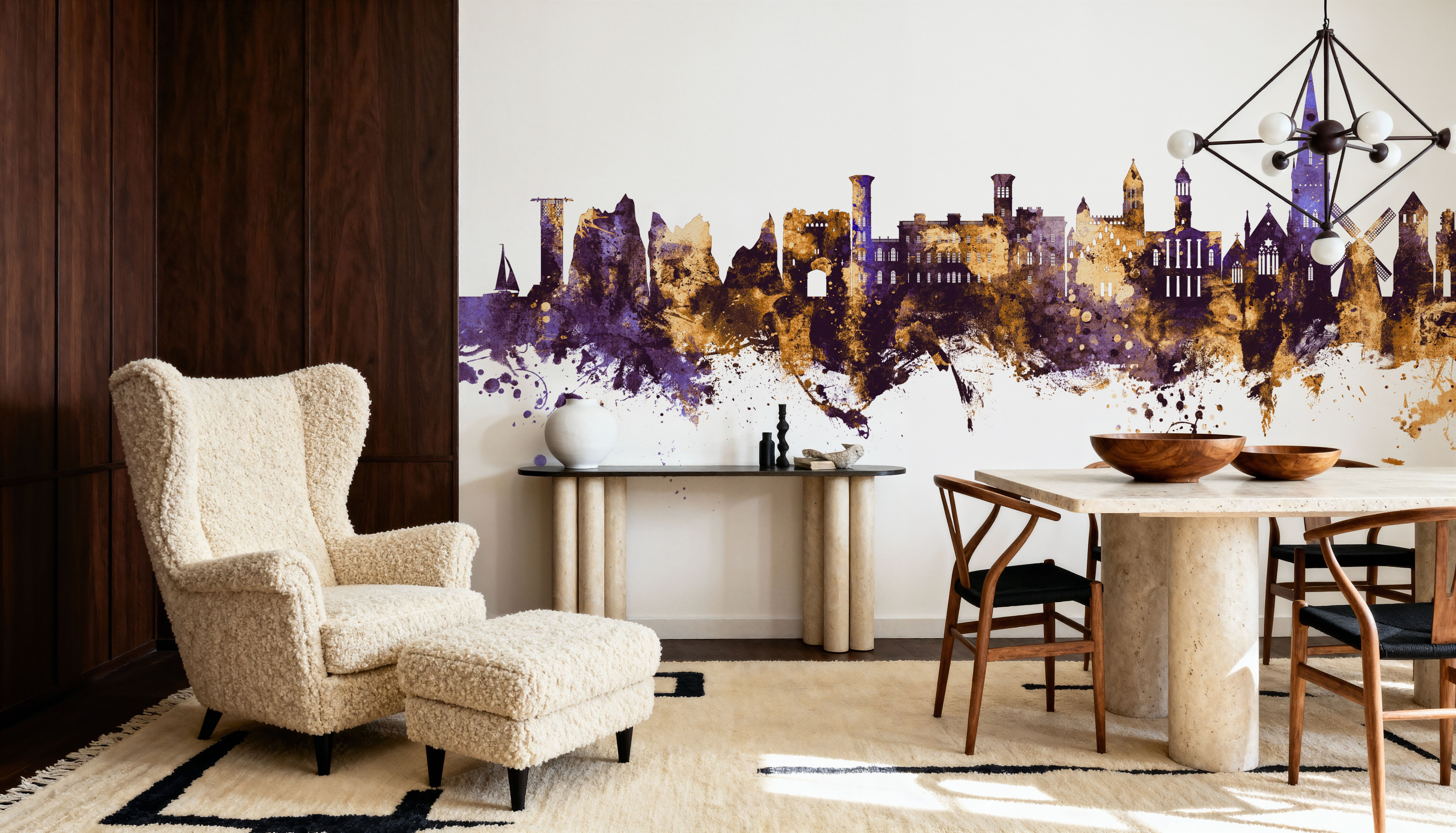 Isle of Wight England Skyline Purple & Gold