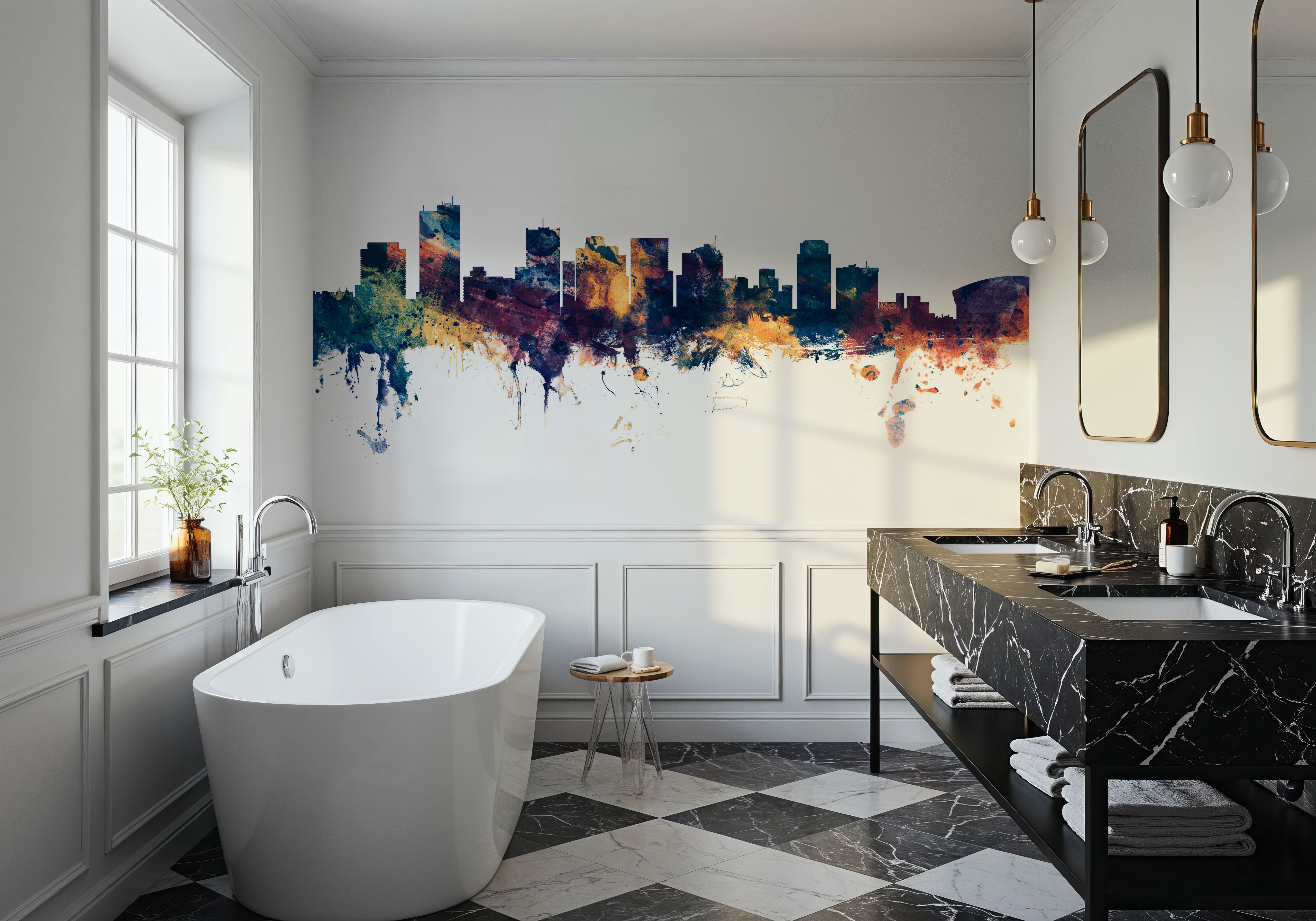 Phoenix Skyline Blue & Bronze, Carte da parati