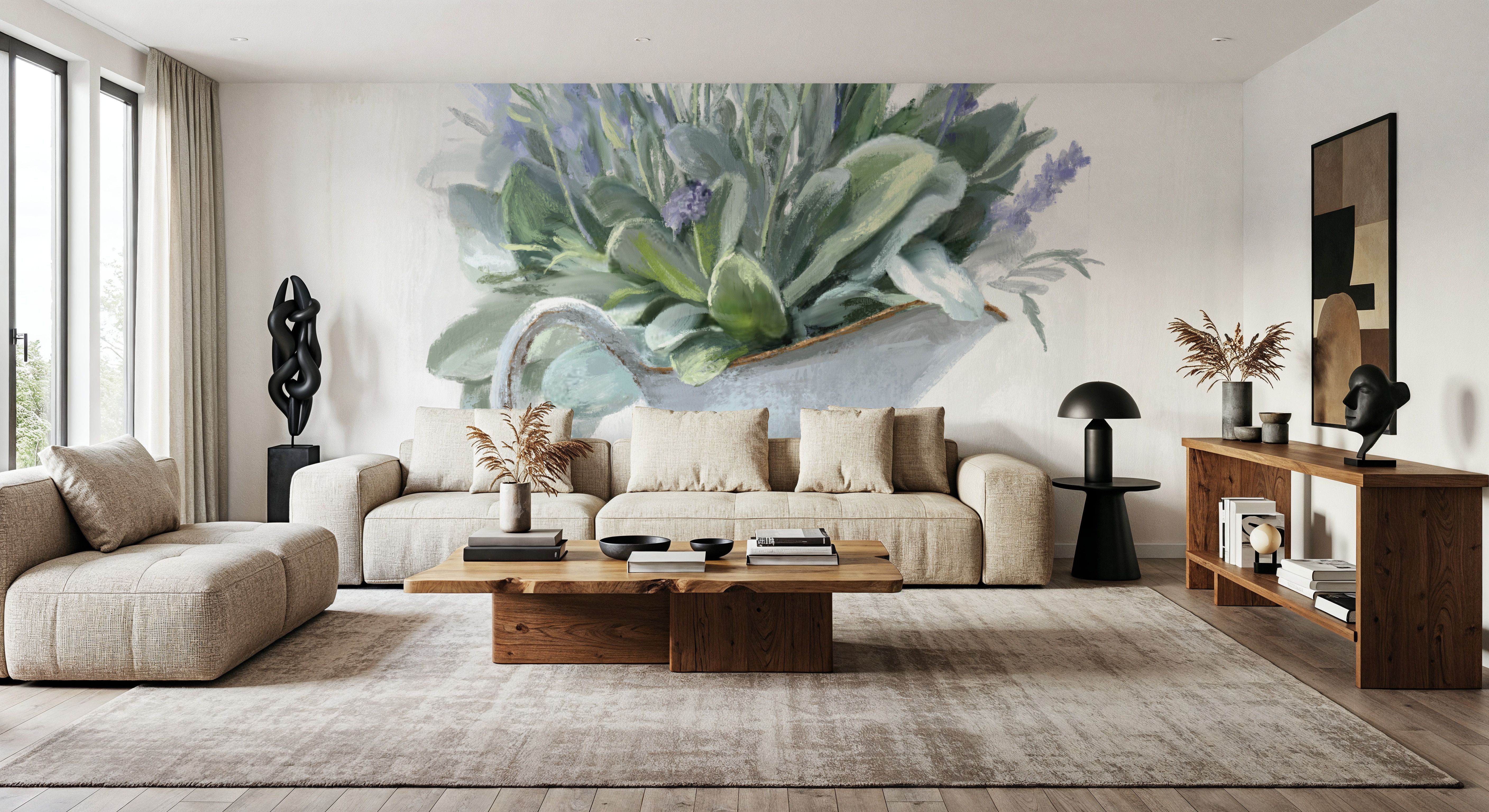 Soft Farmhouse Flowers I, Papel de parede