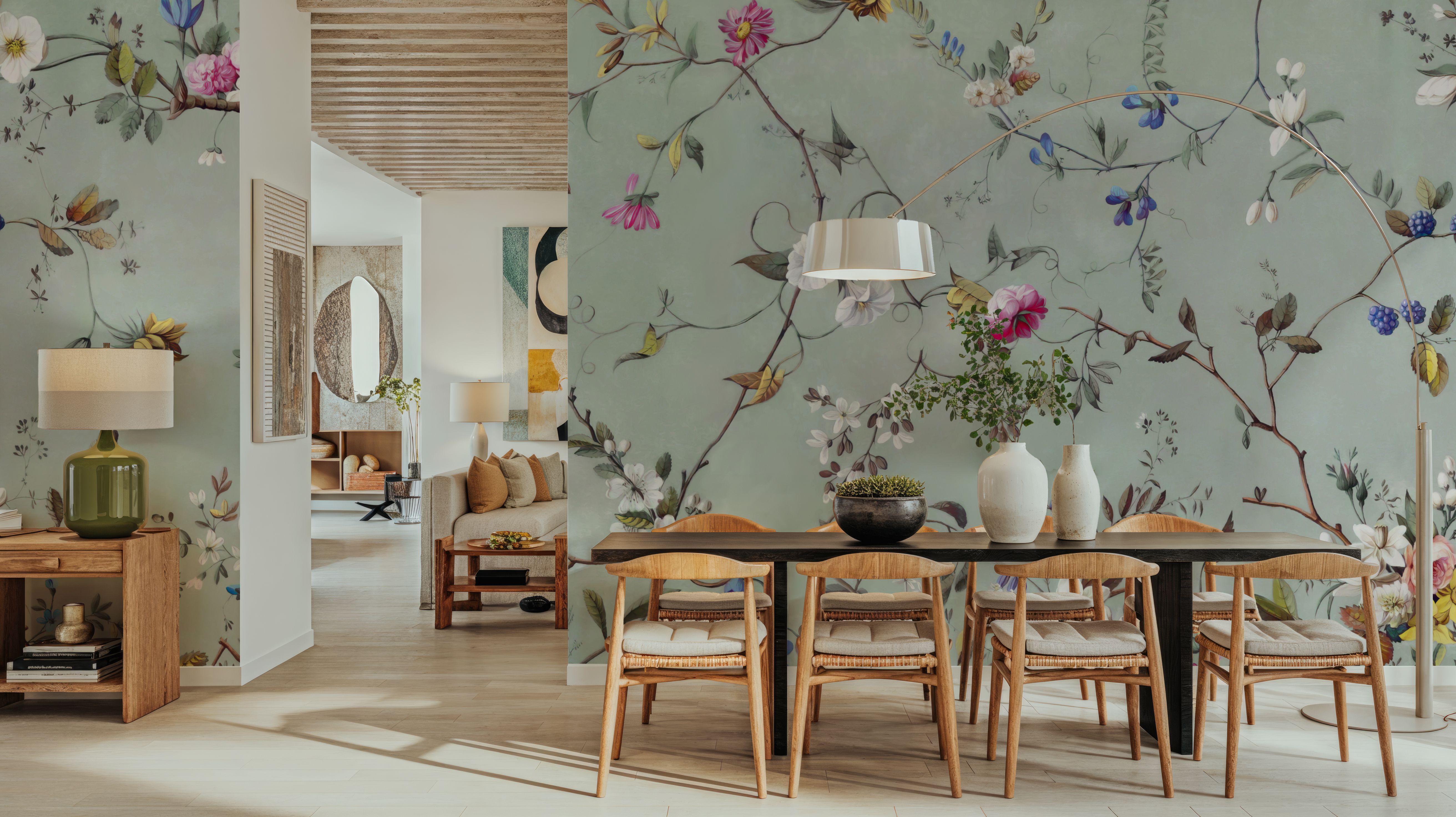 Floral Heaven, Vibrant on Sage