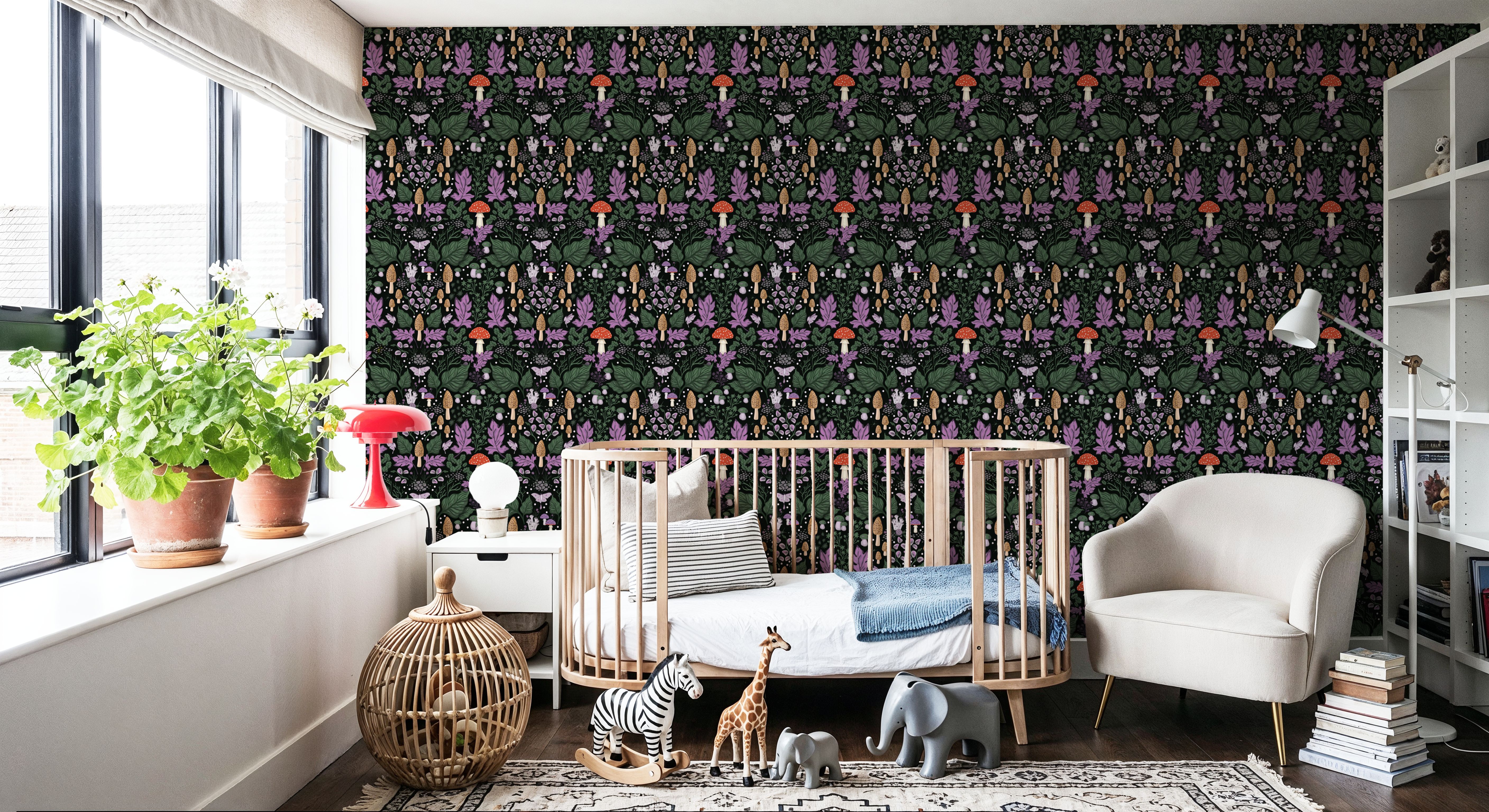 Autumn Forest Illustration, Purple