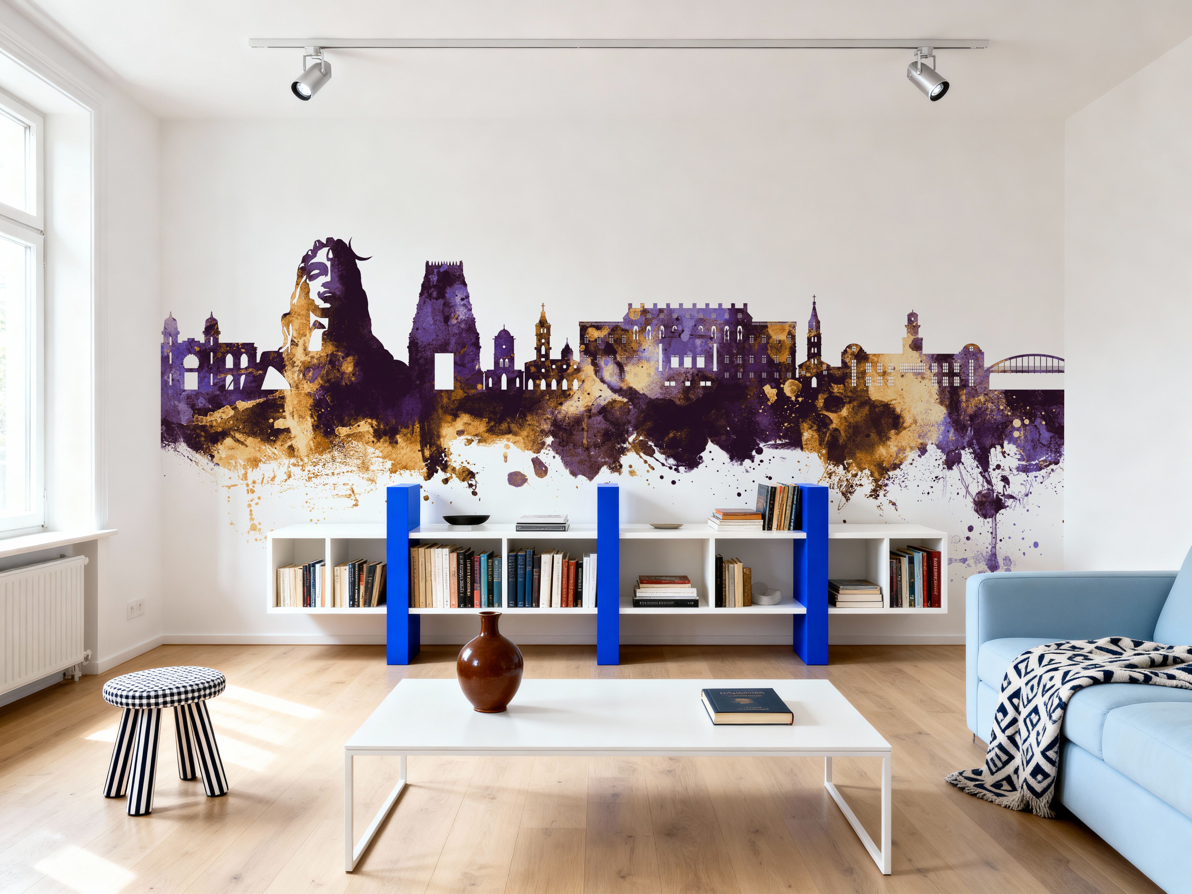 Coimbatore India Skyline Purple & Gold