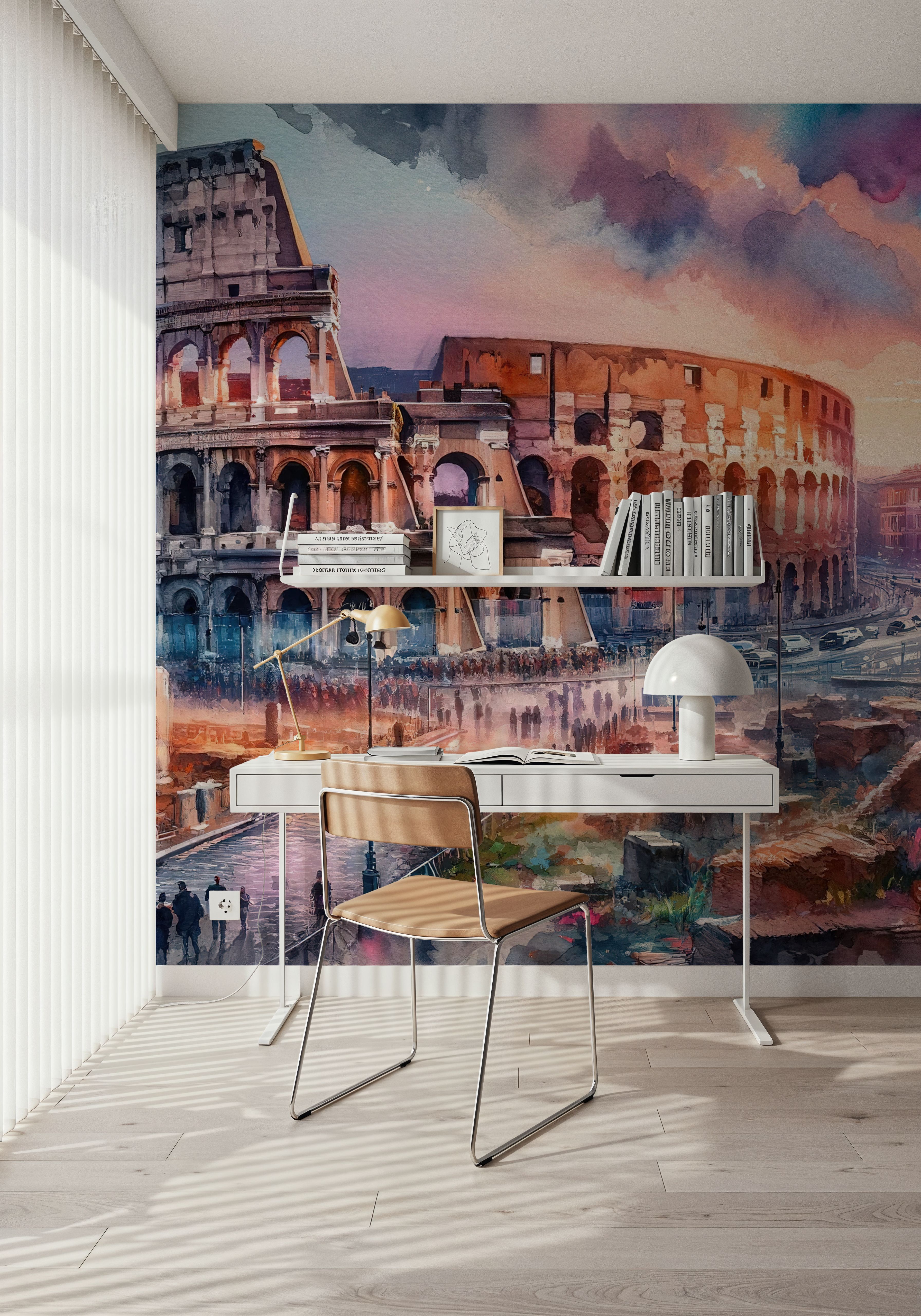 Watercolor Rome Colosseum