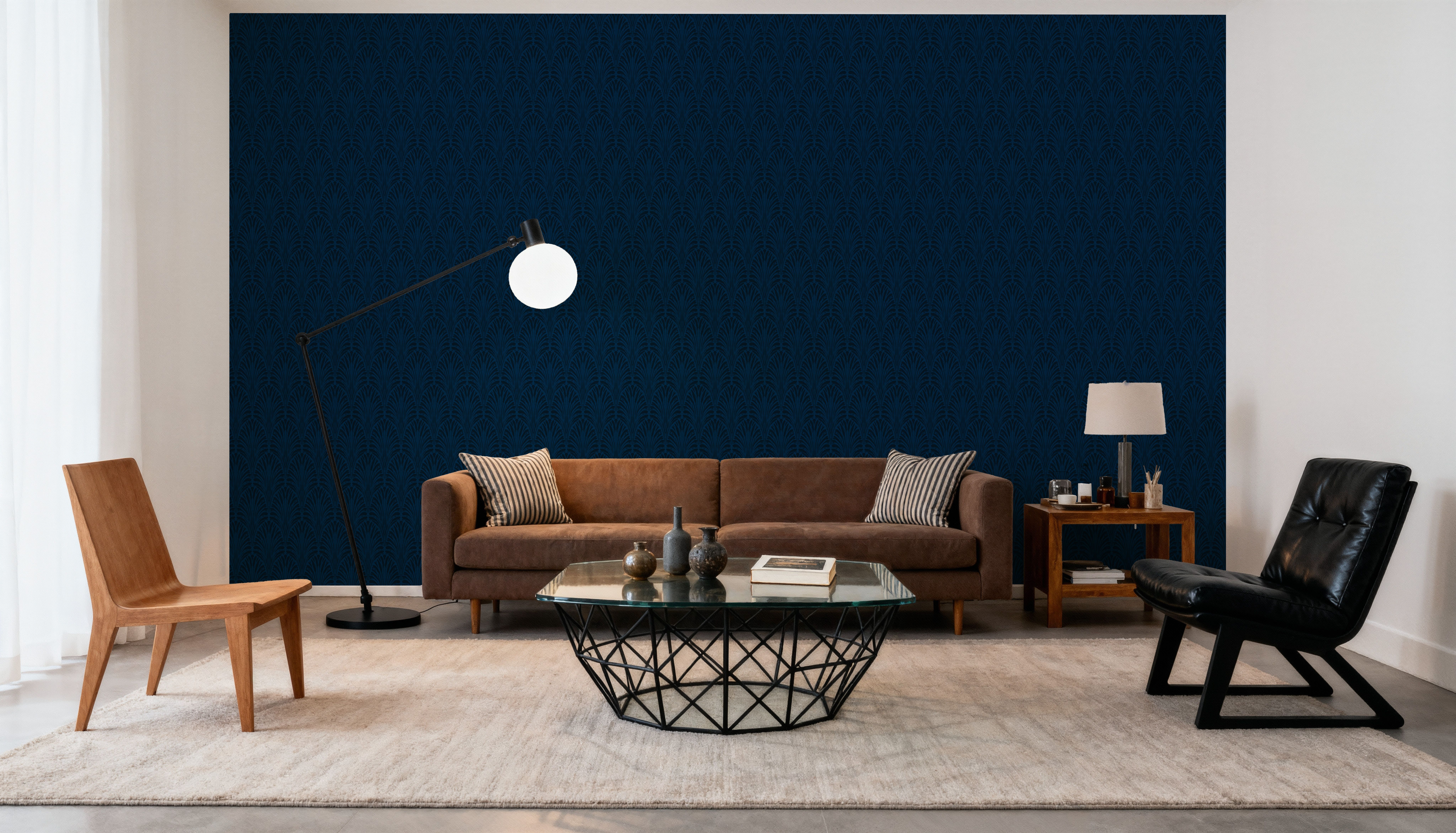 Brushstroke Fan Scallop, Midnight