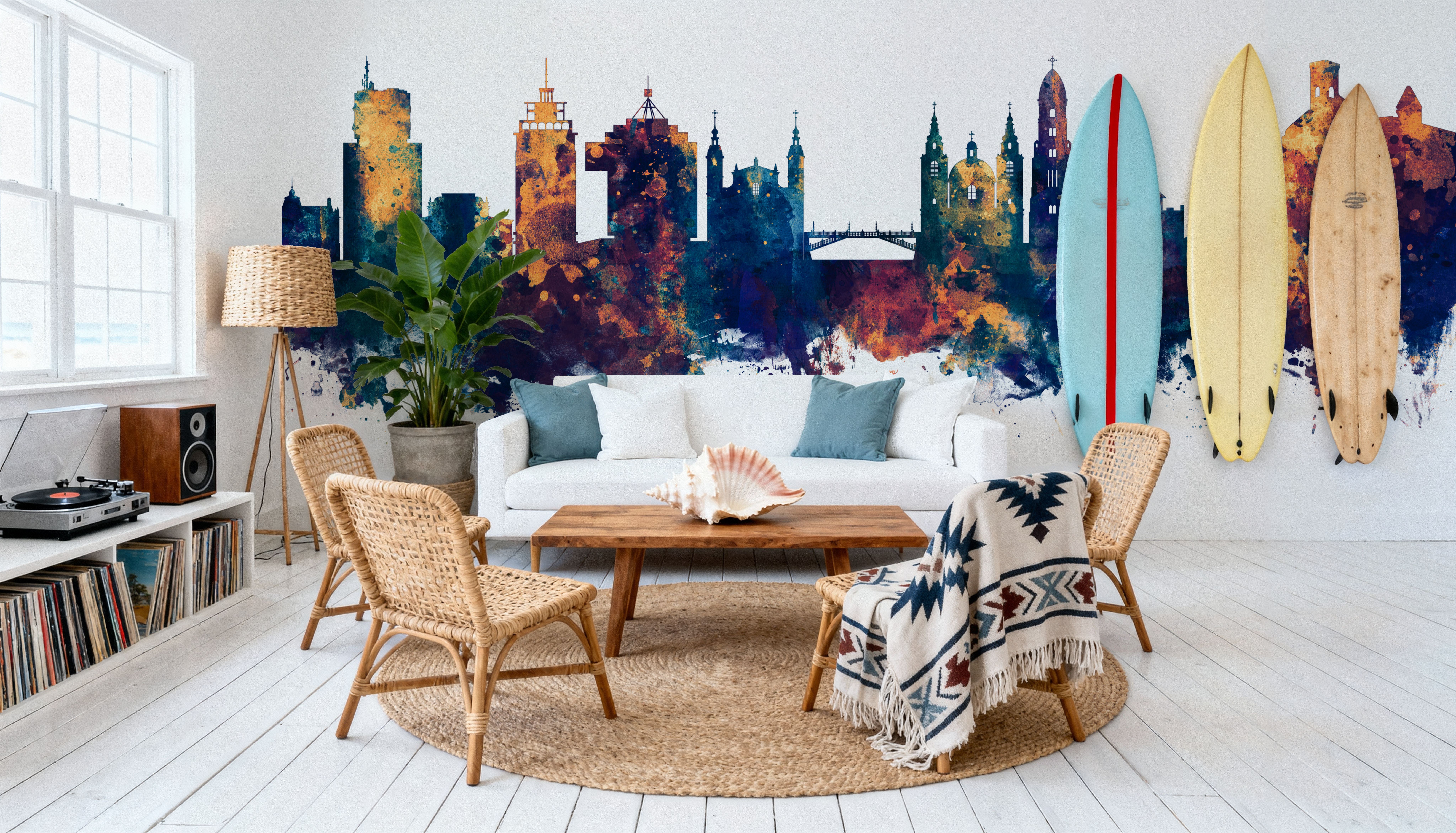 Ljubljana Slovenia Skyline Blue & Bronze, Tapeten