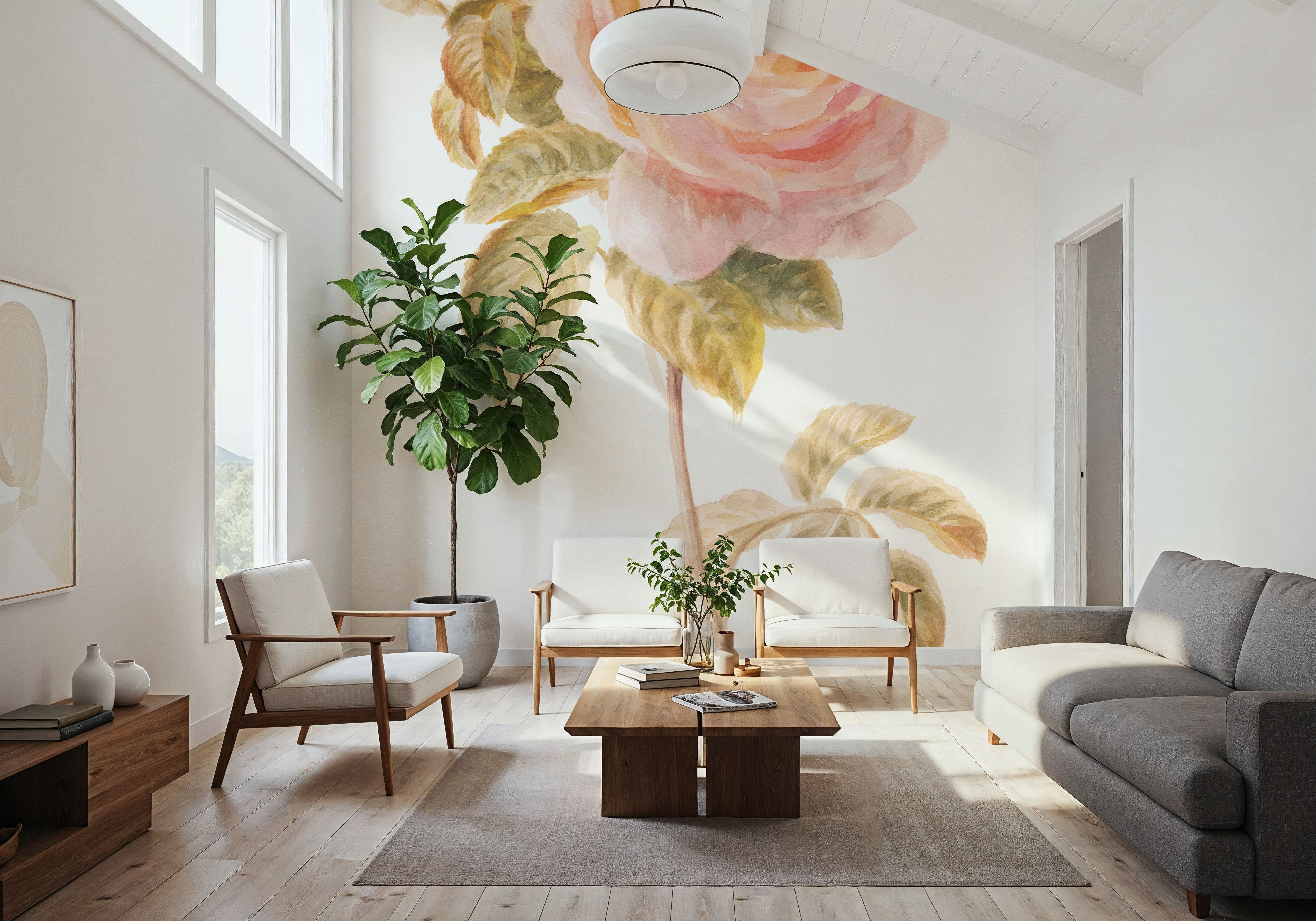 Garden Rose on White