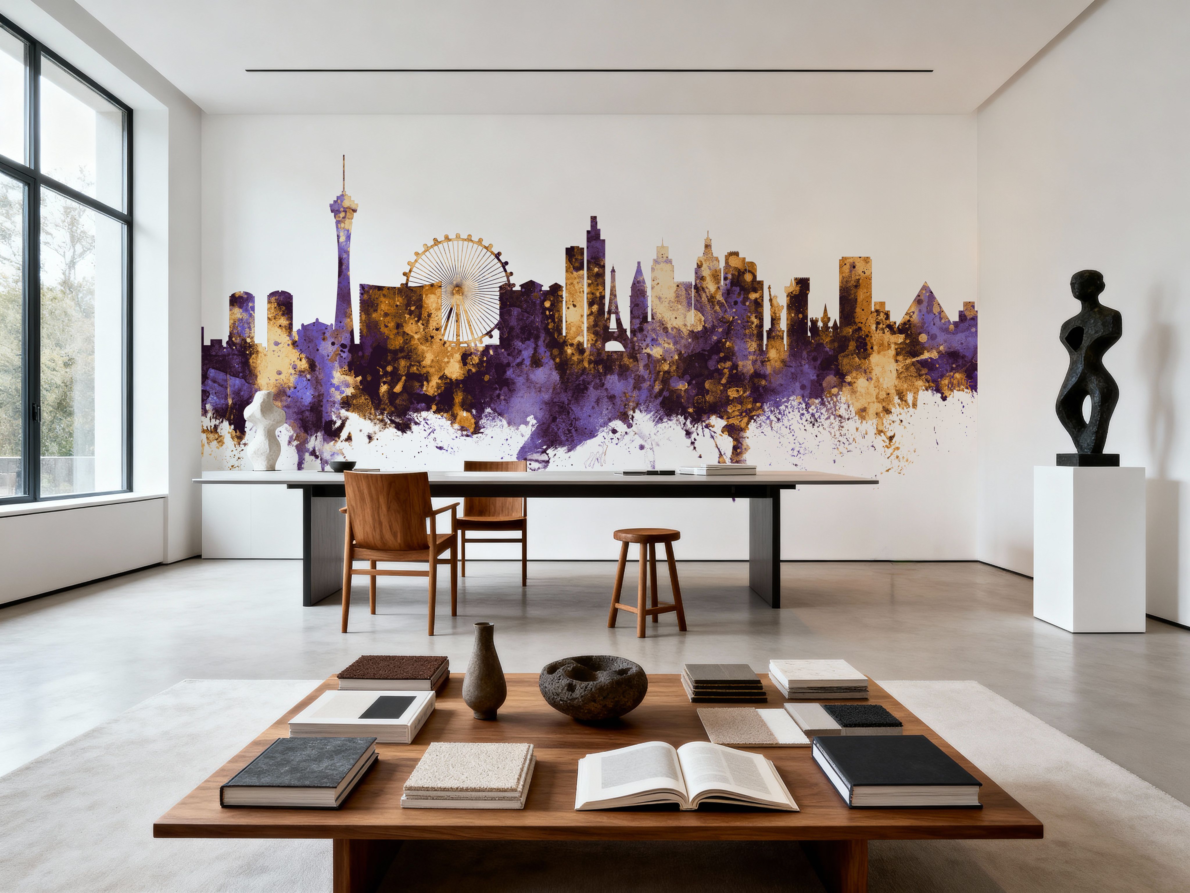 Las Vegas Nevada Skyline Purple & Gold