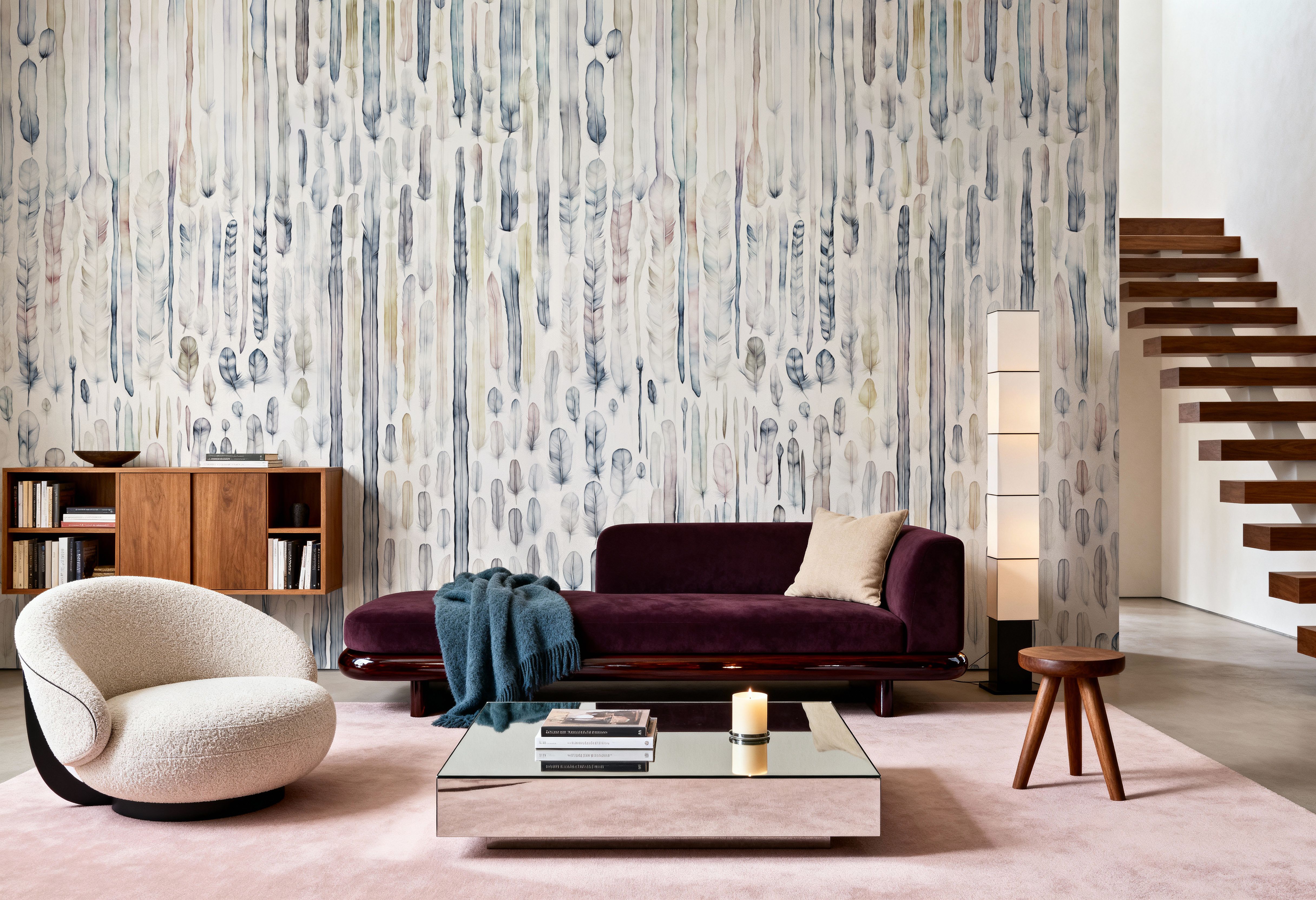 Feather Wall Blue