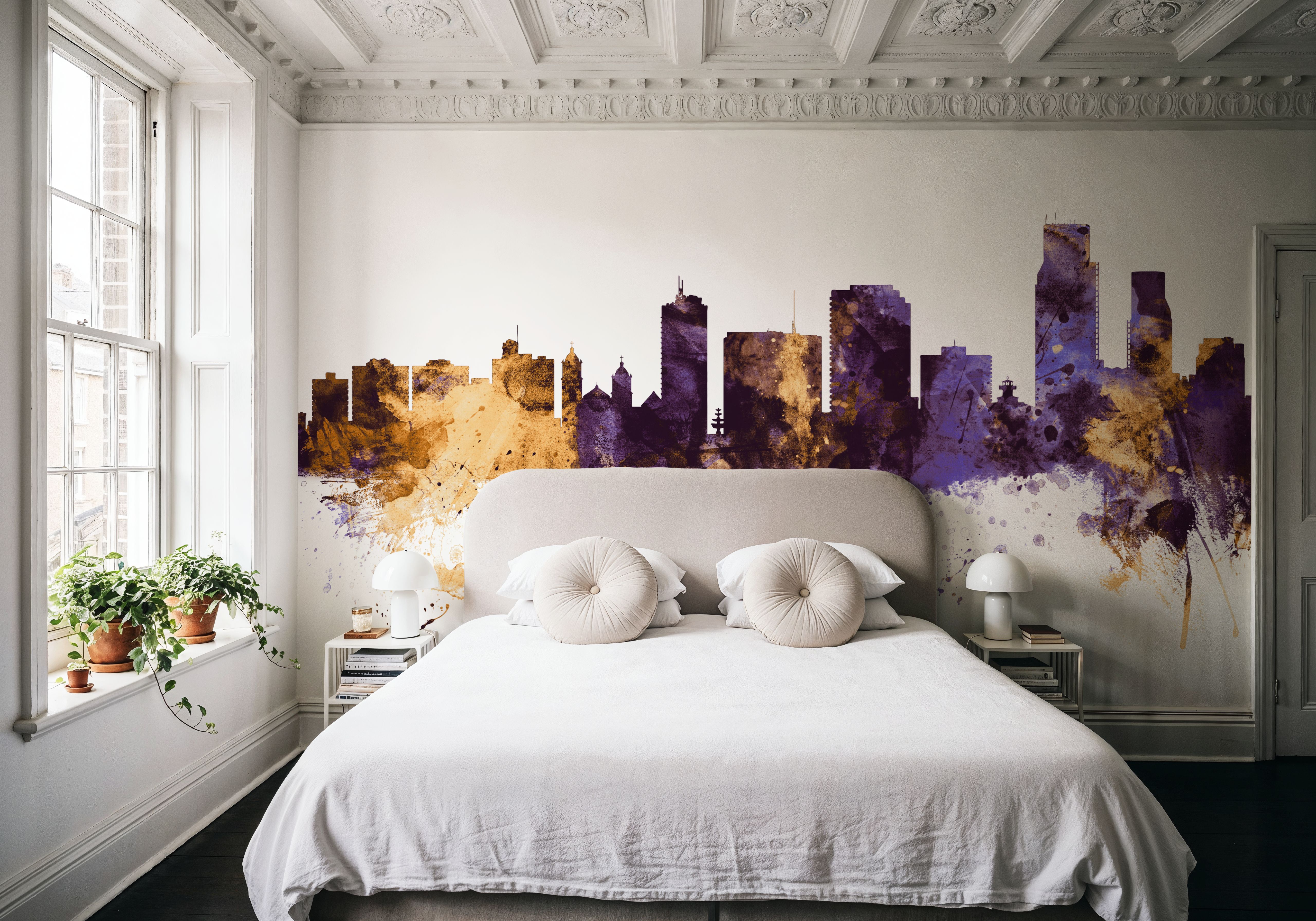 Corpus Christi Texas Skyline Purple & Gold