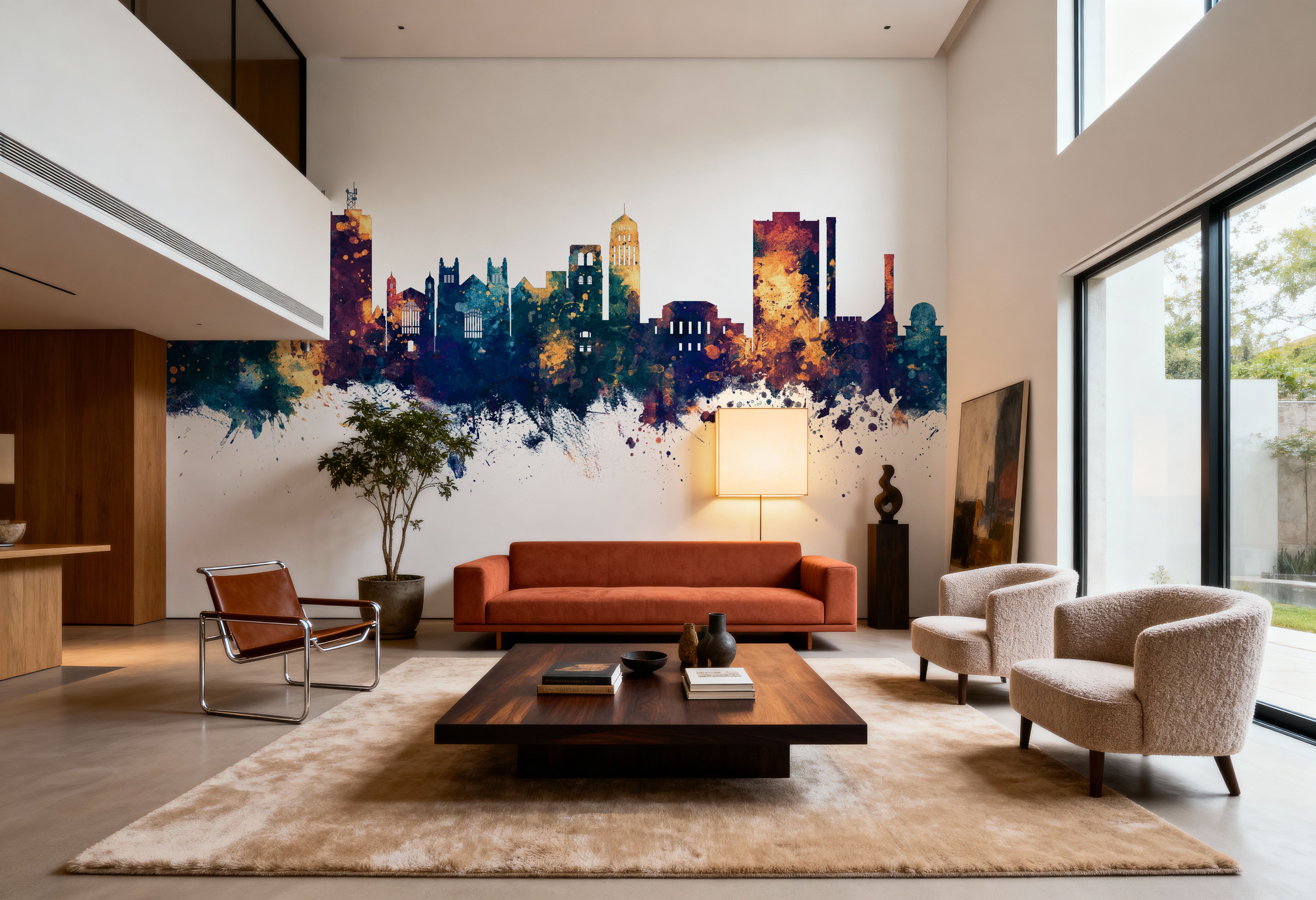 Ann Arbor Michigan Skyline Blue & Bronze