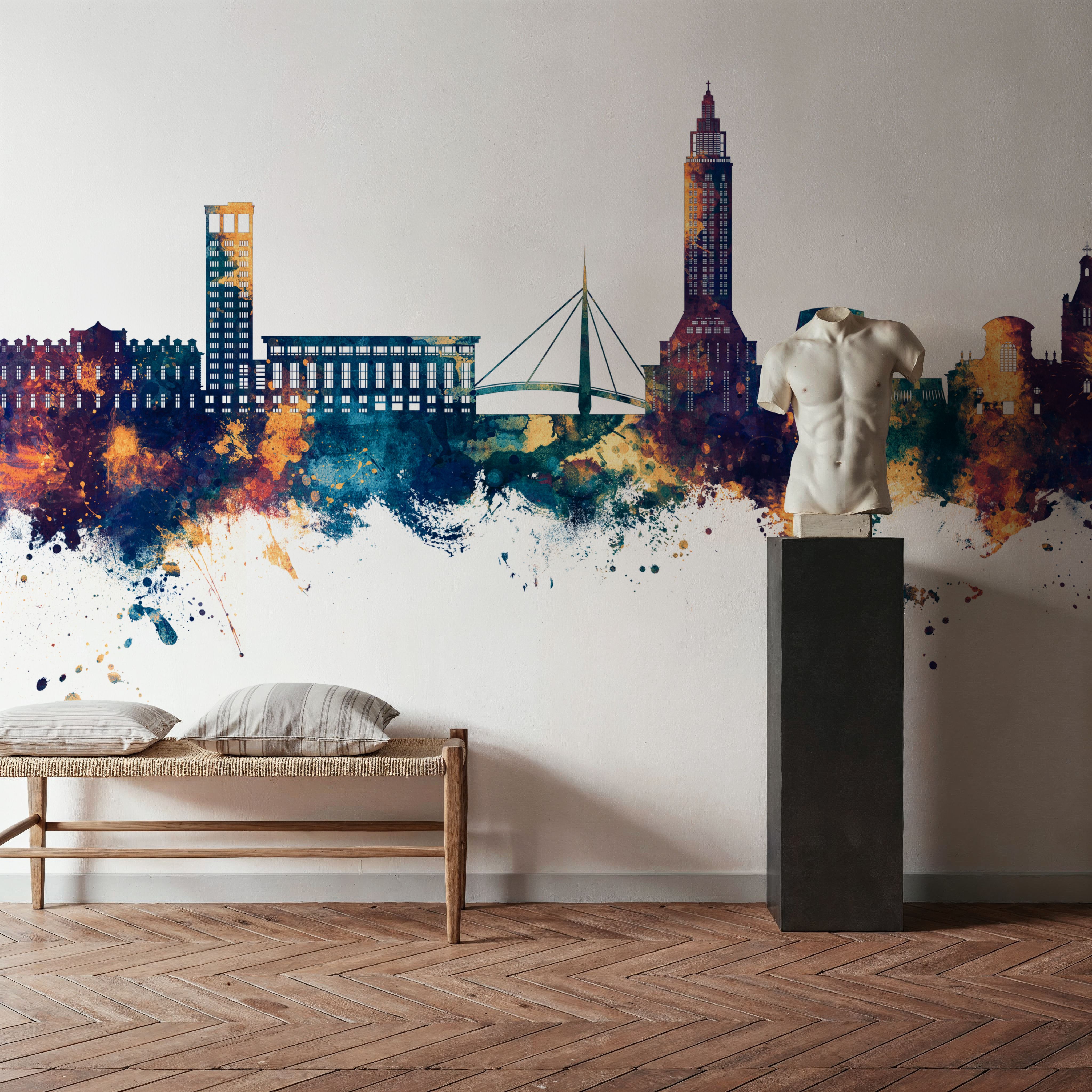 Le Havre France Skyline Blue & Bronze