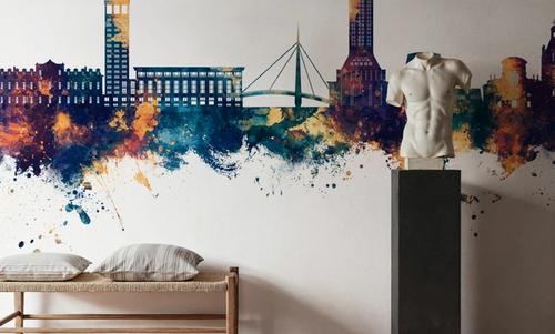 Le Havre France Skyline Blue & Bronze