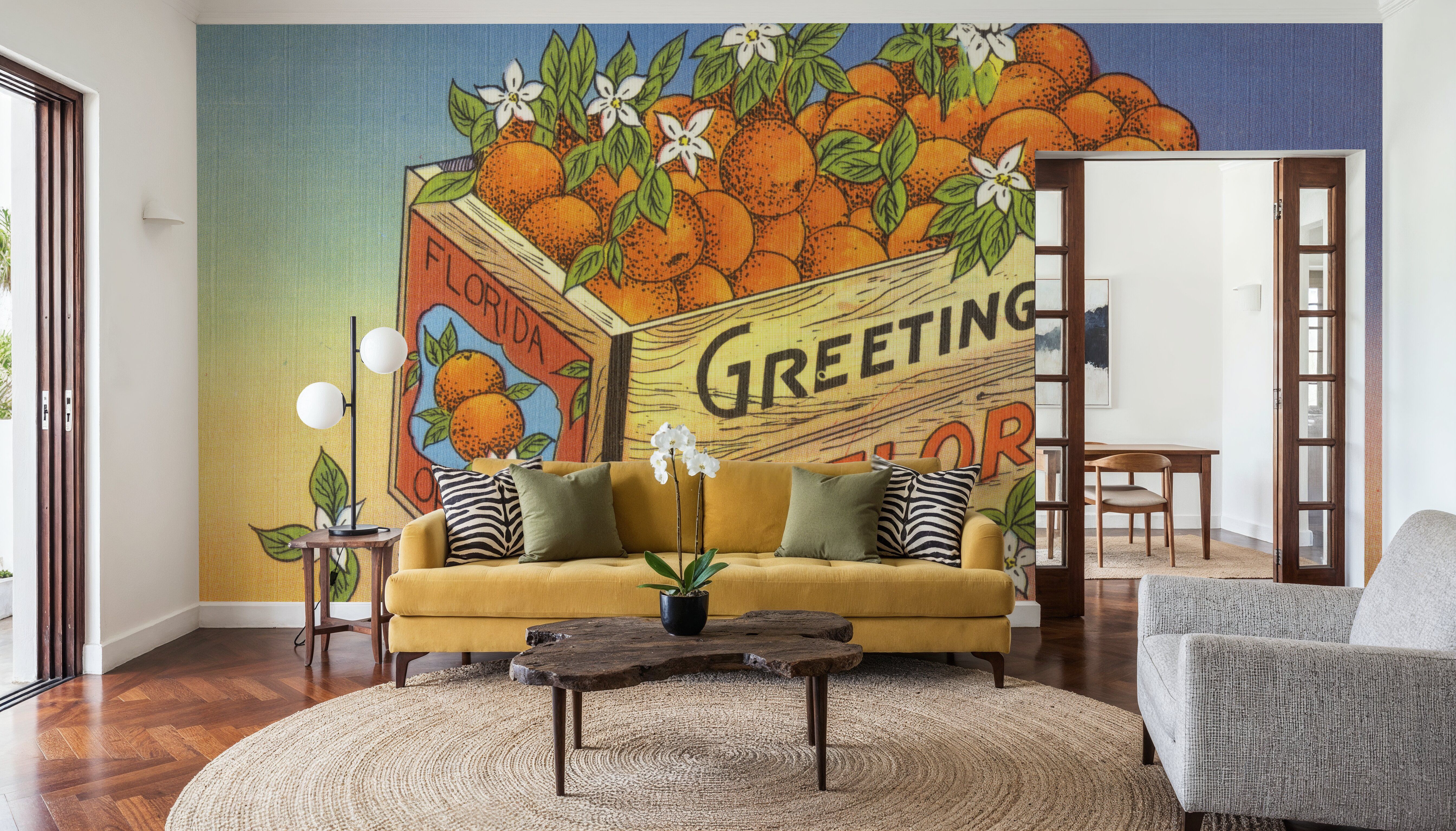 Greetings from Florida's Finest Oranges - Screenprint Postcard