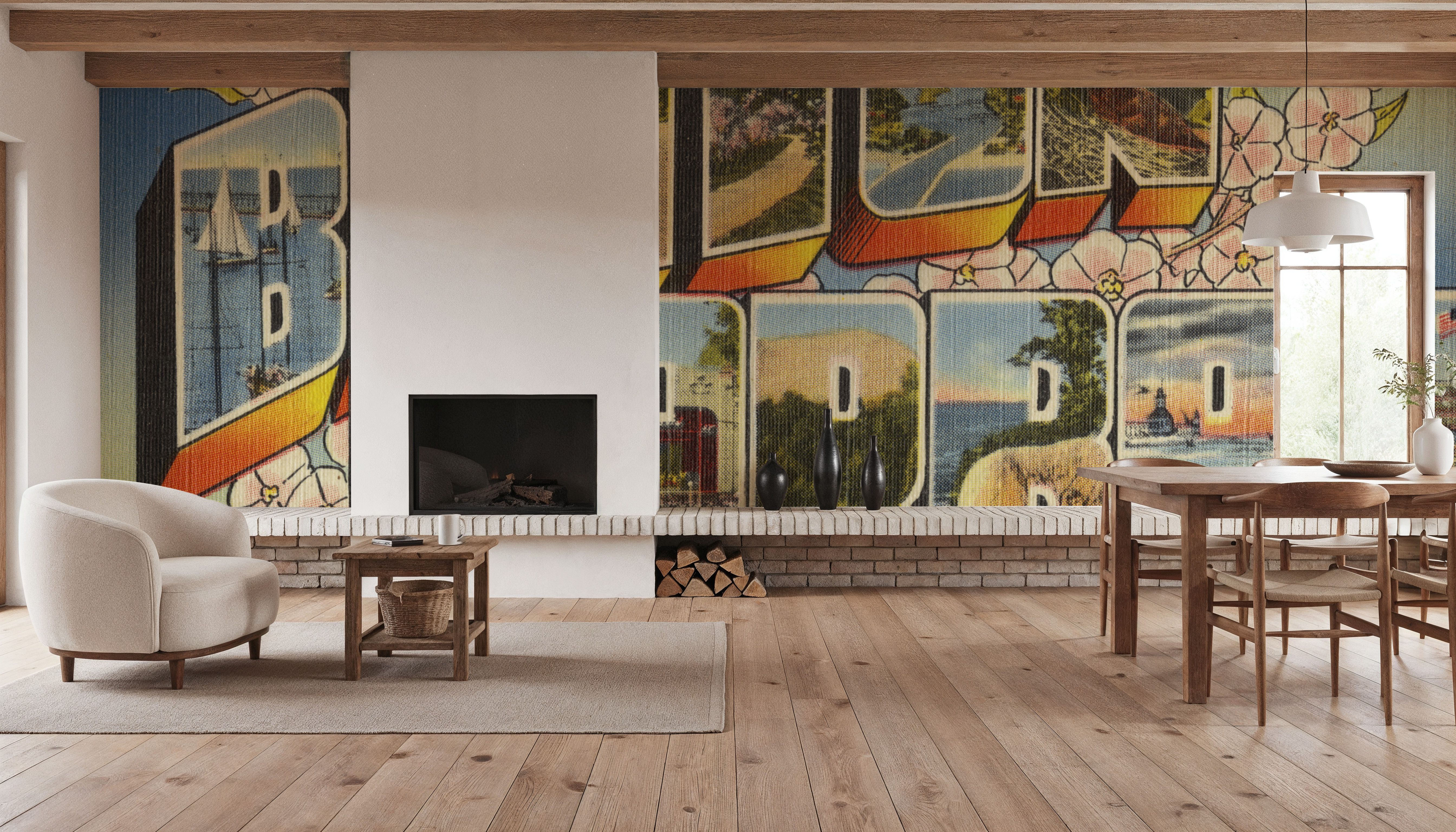 Greetings from Benton Harbor Flowers - Screenprint Postcard