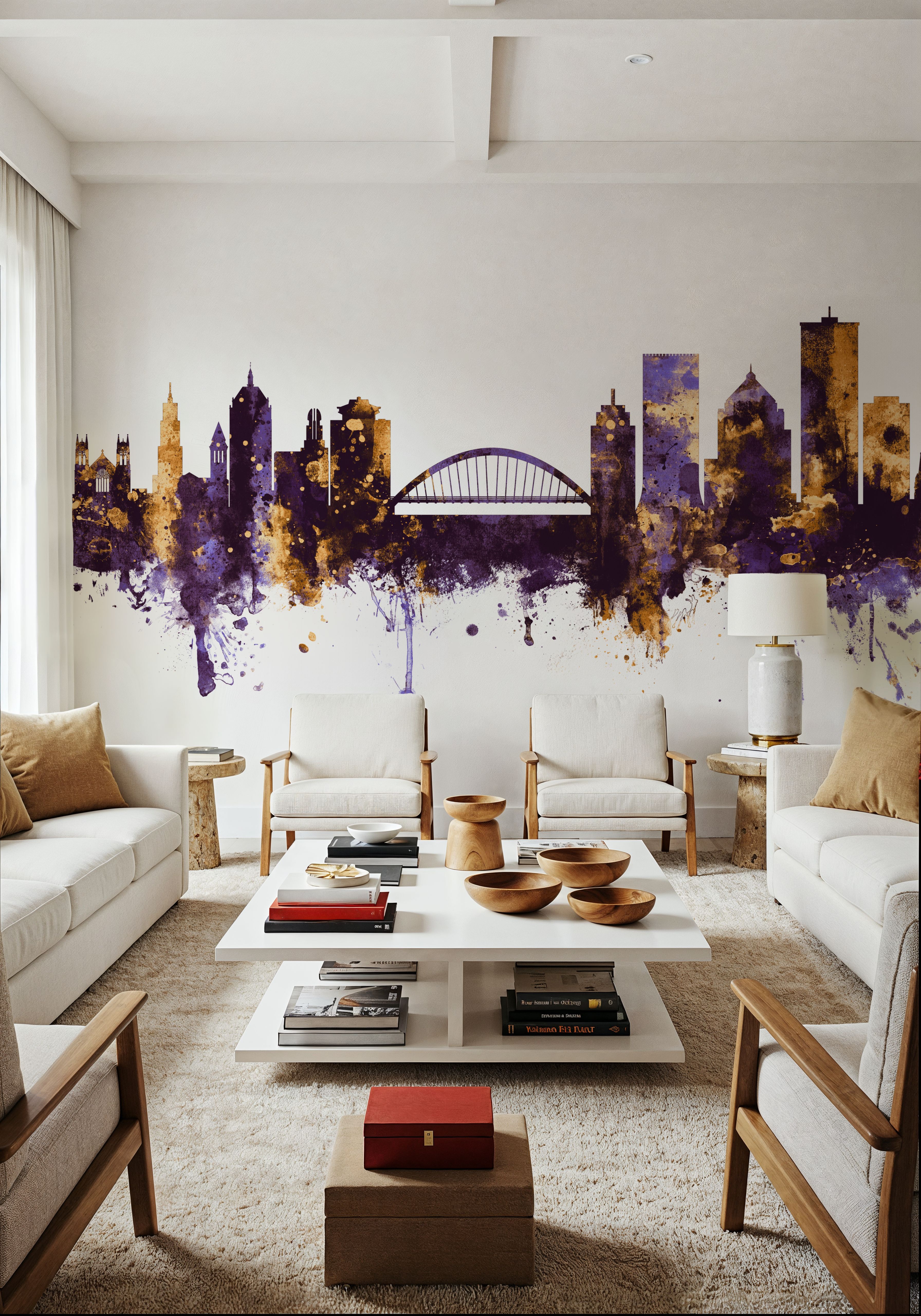 Rochester New York Skyline Purple & Gold