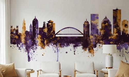 Rochester New York Skyline Purple & Gold
