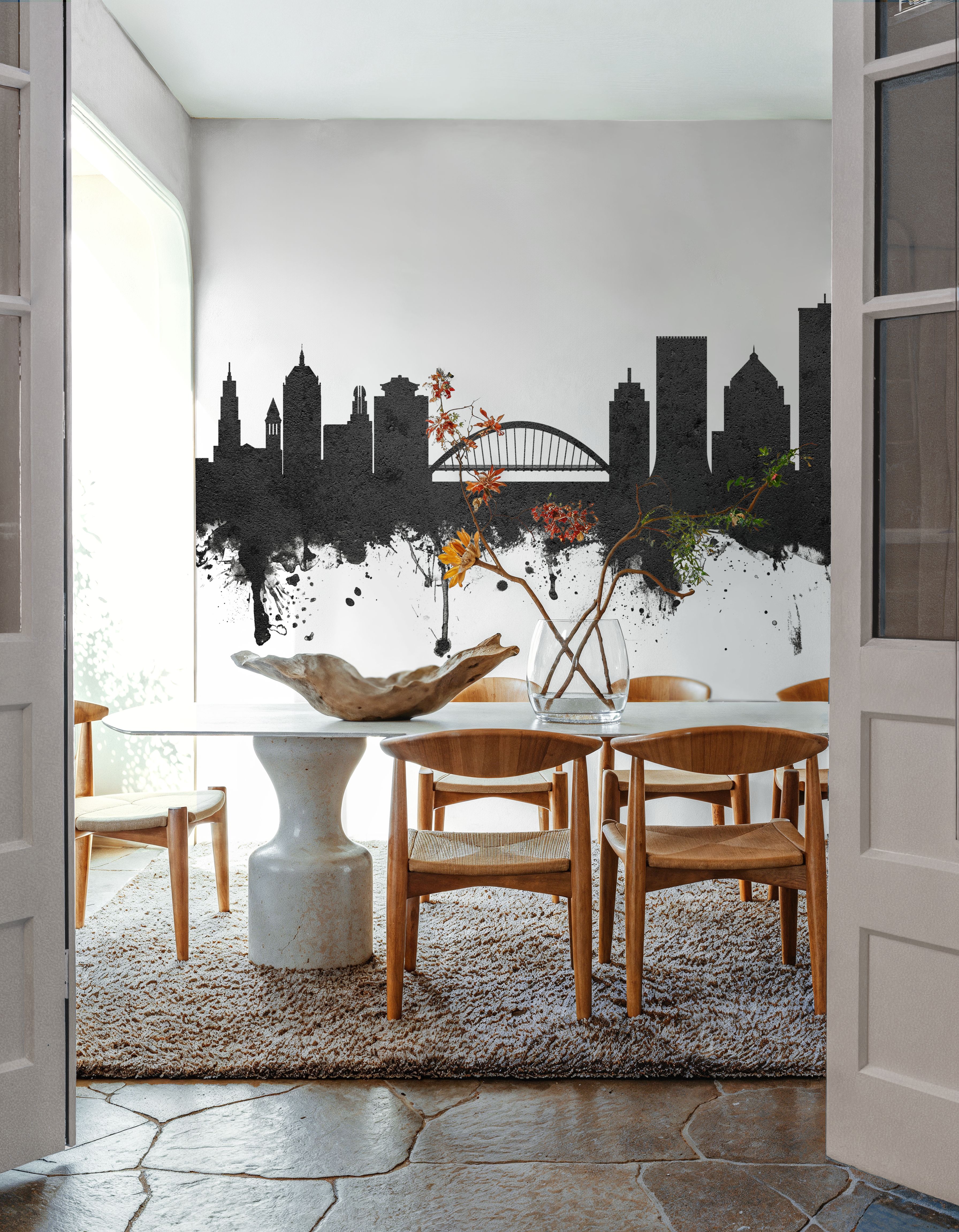 Rochester New York Skyline Black & White