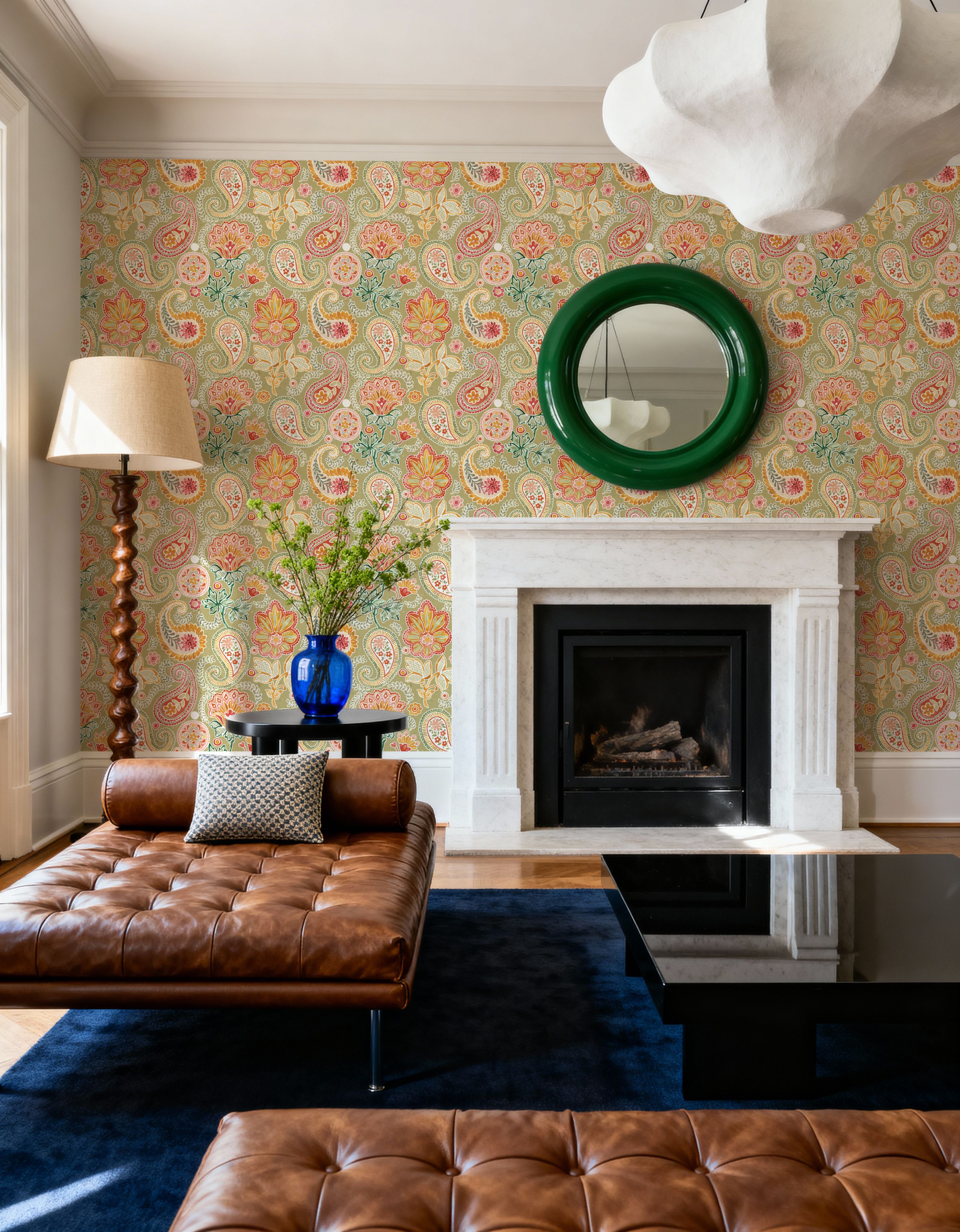 Harvest Paisley Mini Swamp Green