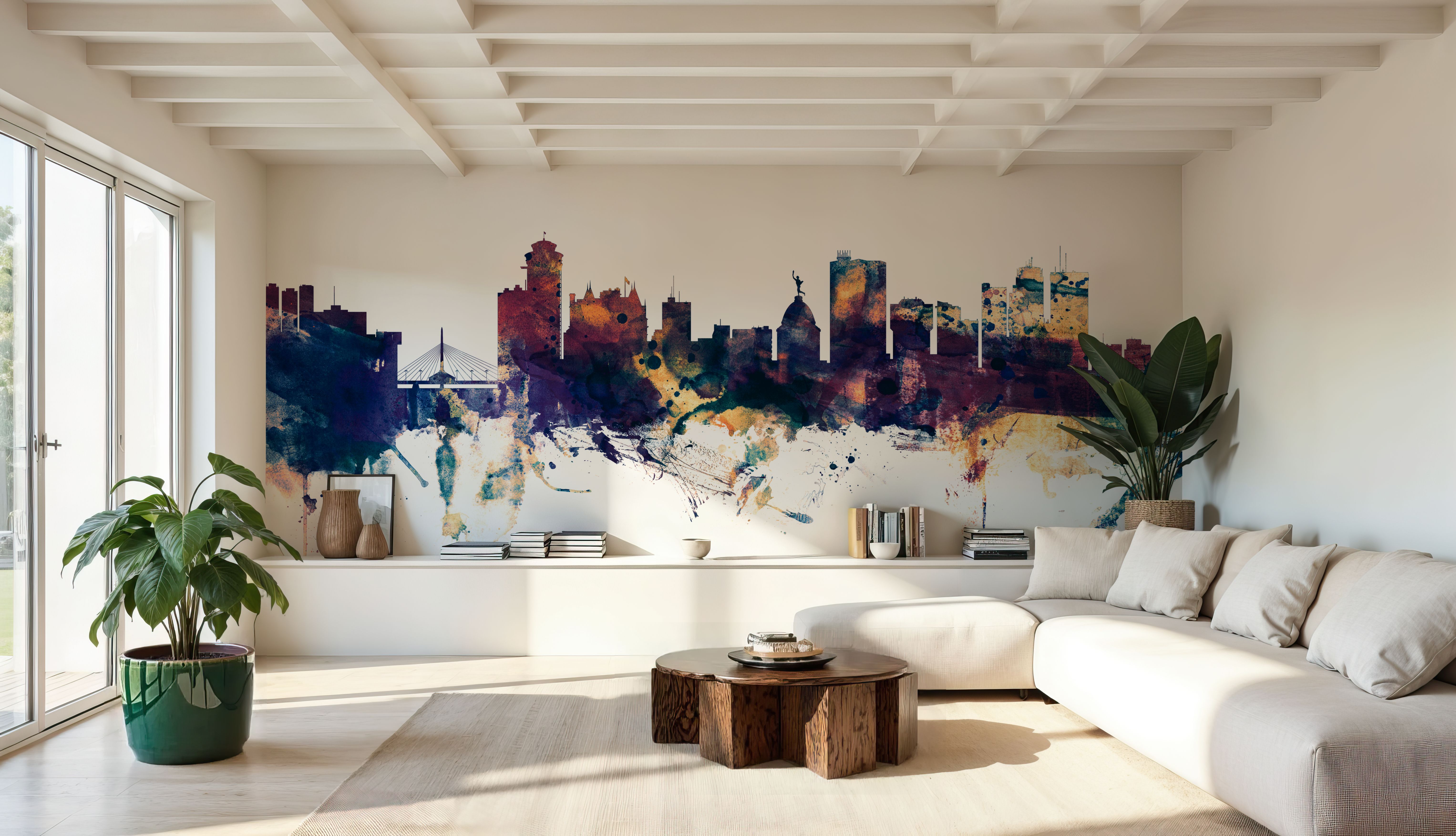 Winnipeg Canada Skyline Blue & Bronze