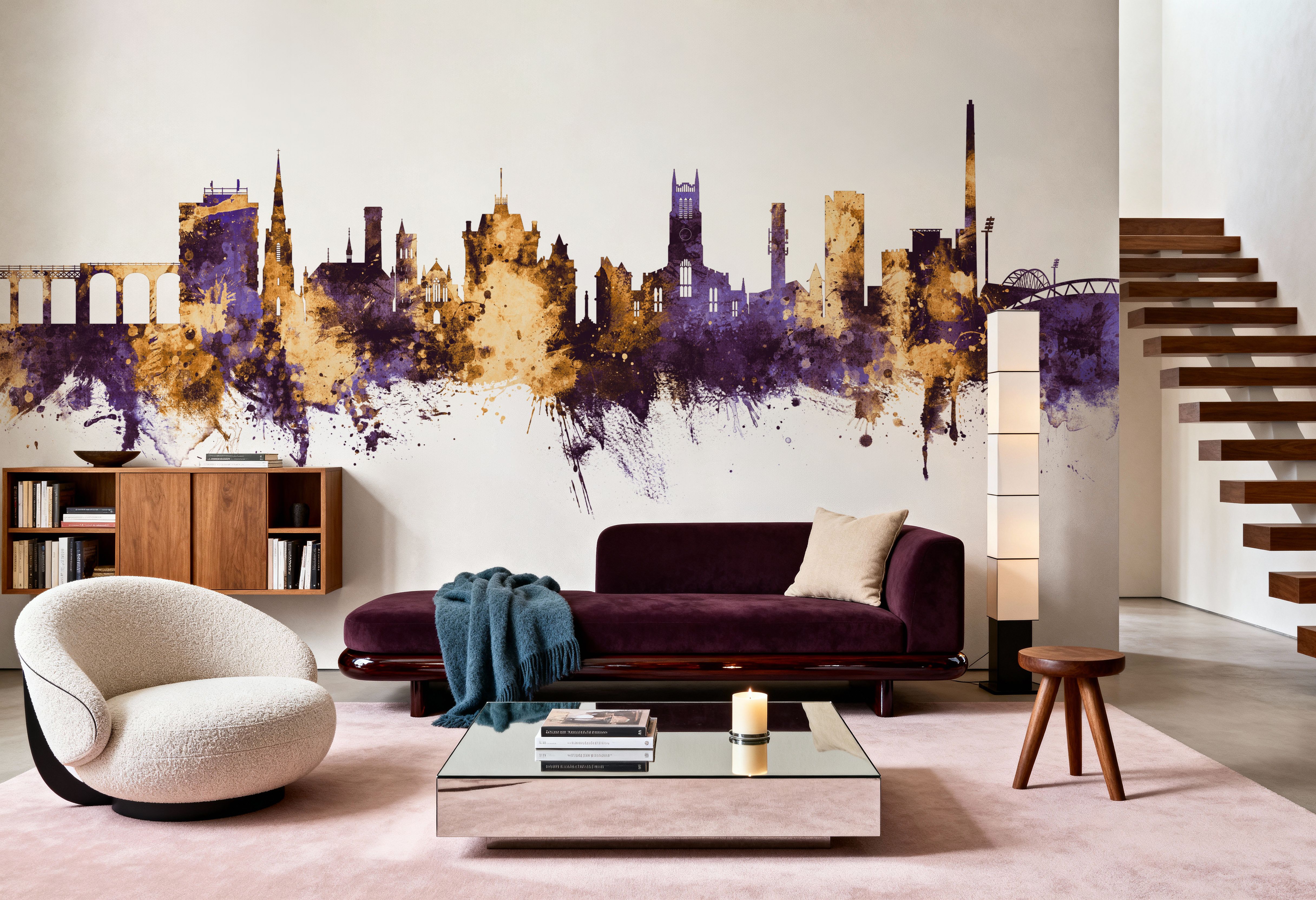 Huddersfield England Skyline Purple & Gold