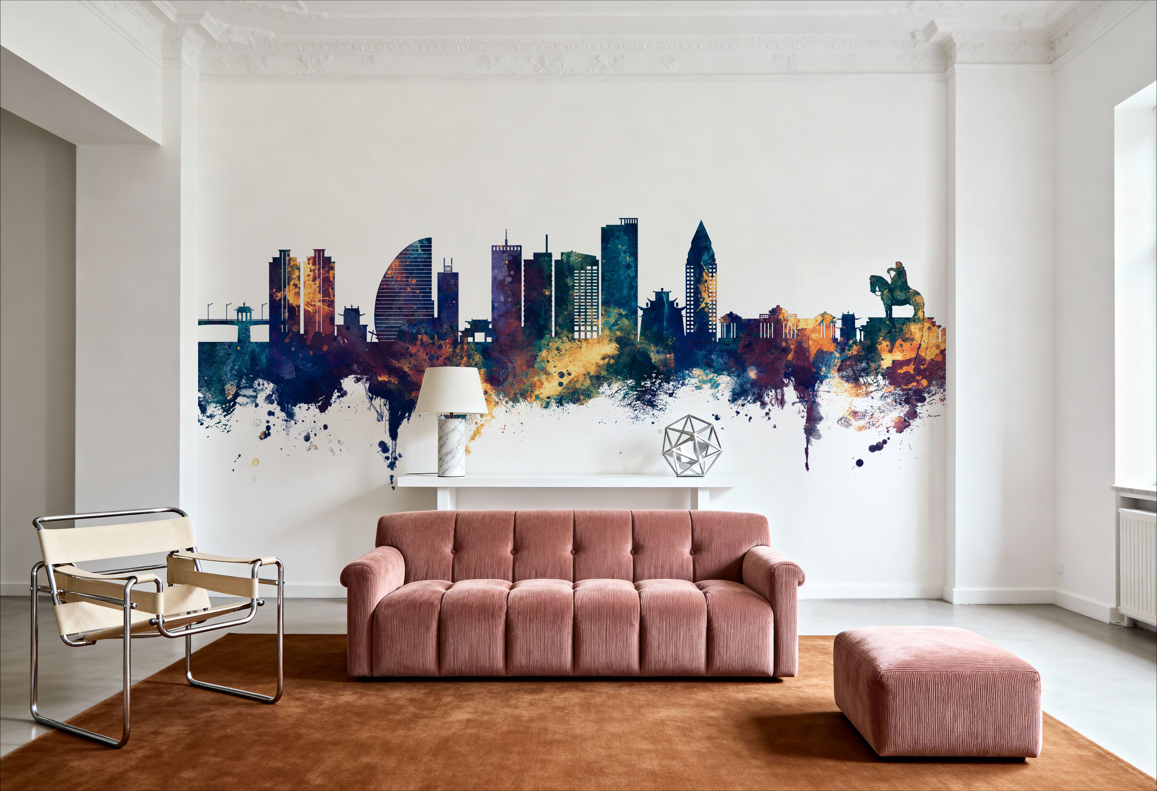 Ulaanbaatar Mongolia Skyline Blue & Bronze