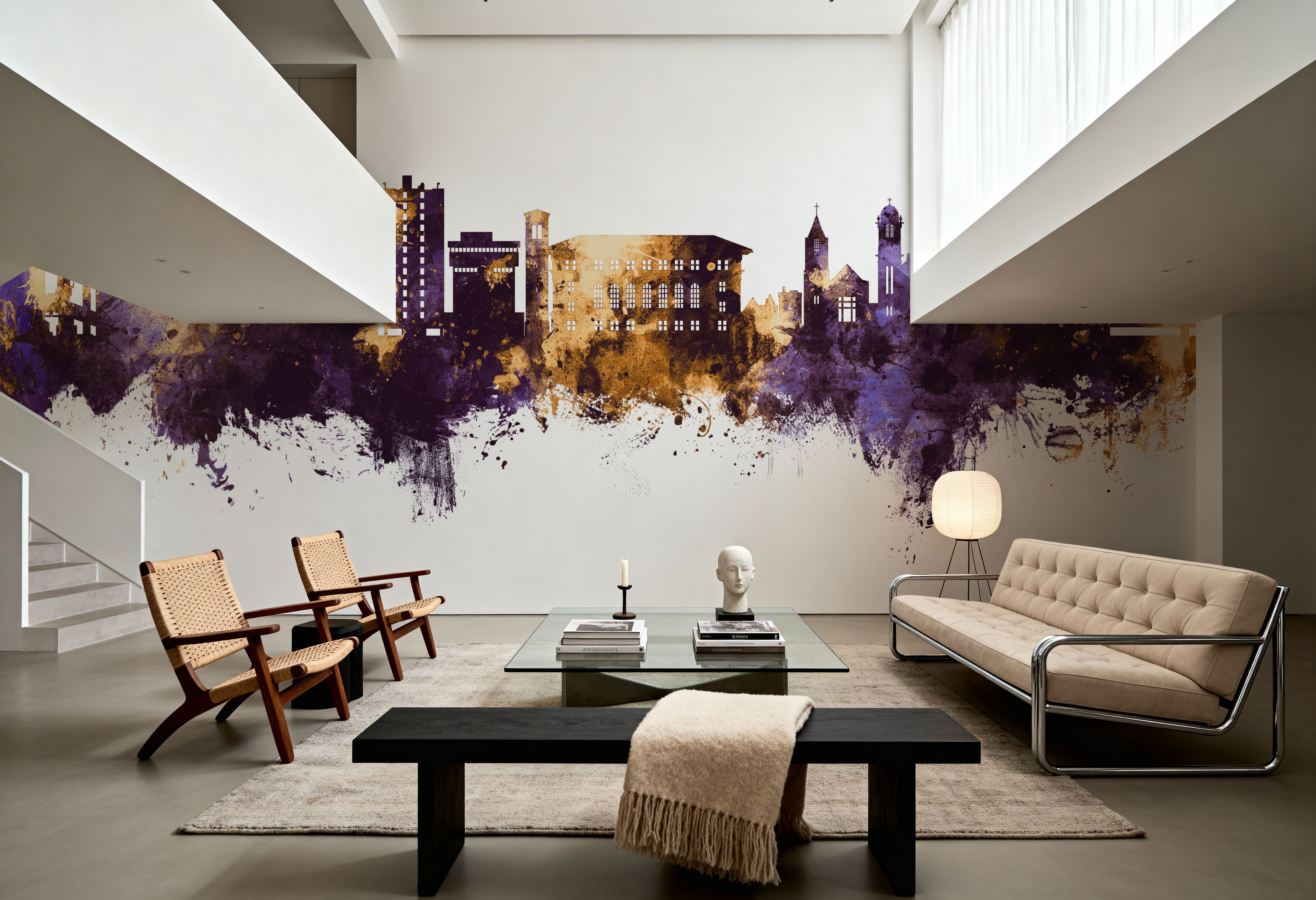 Cedar Falls Iowa Skyline Purple & Gold