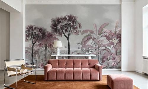 Tropical Forest Strolls Gray Blue