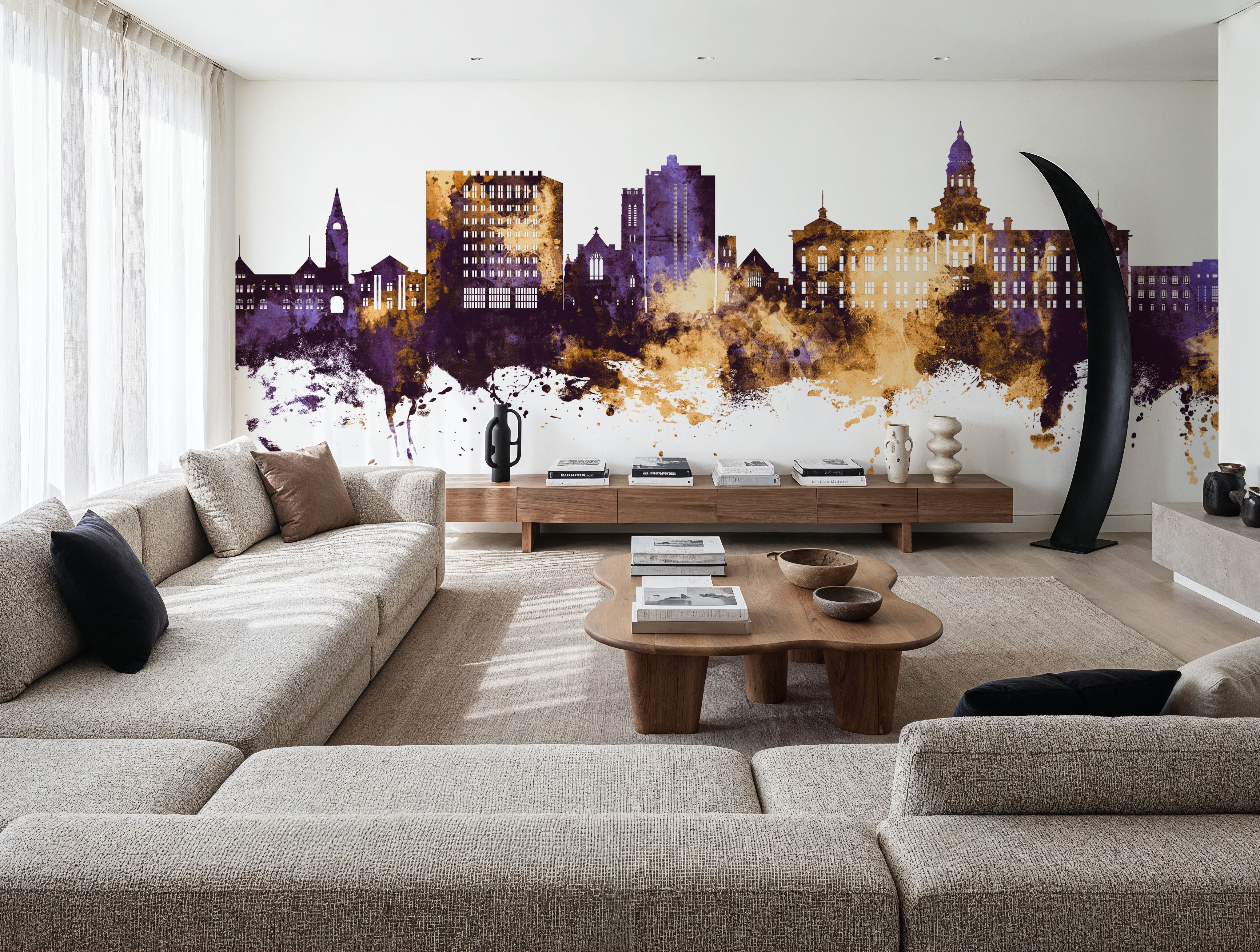 Cheyenne Wyoming Skyline Purple & Gold