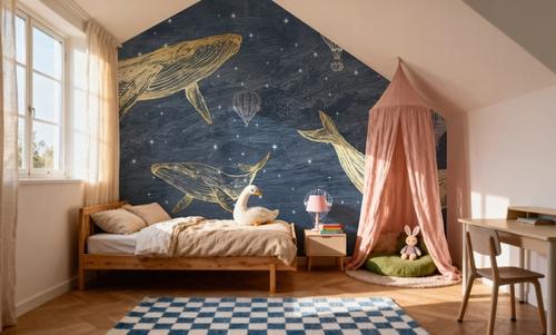 Whales in The Sky with Balloons, Washed