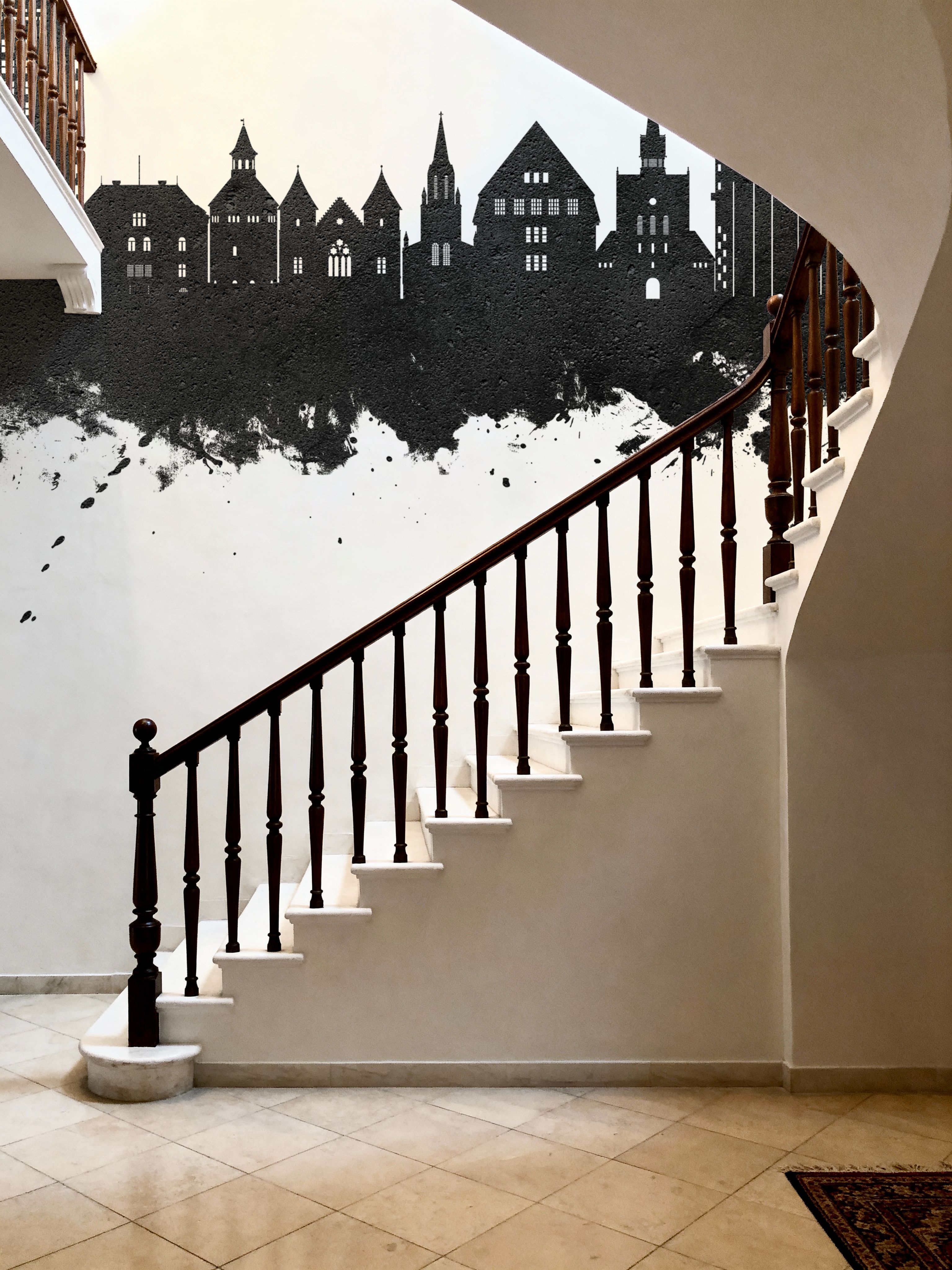 Stavanger Norway Skyline Black & White