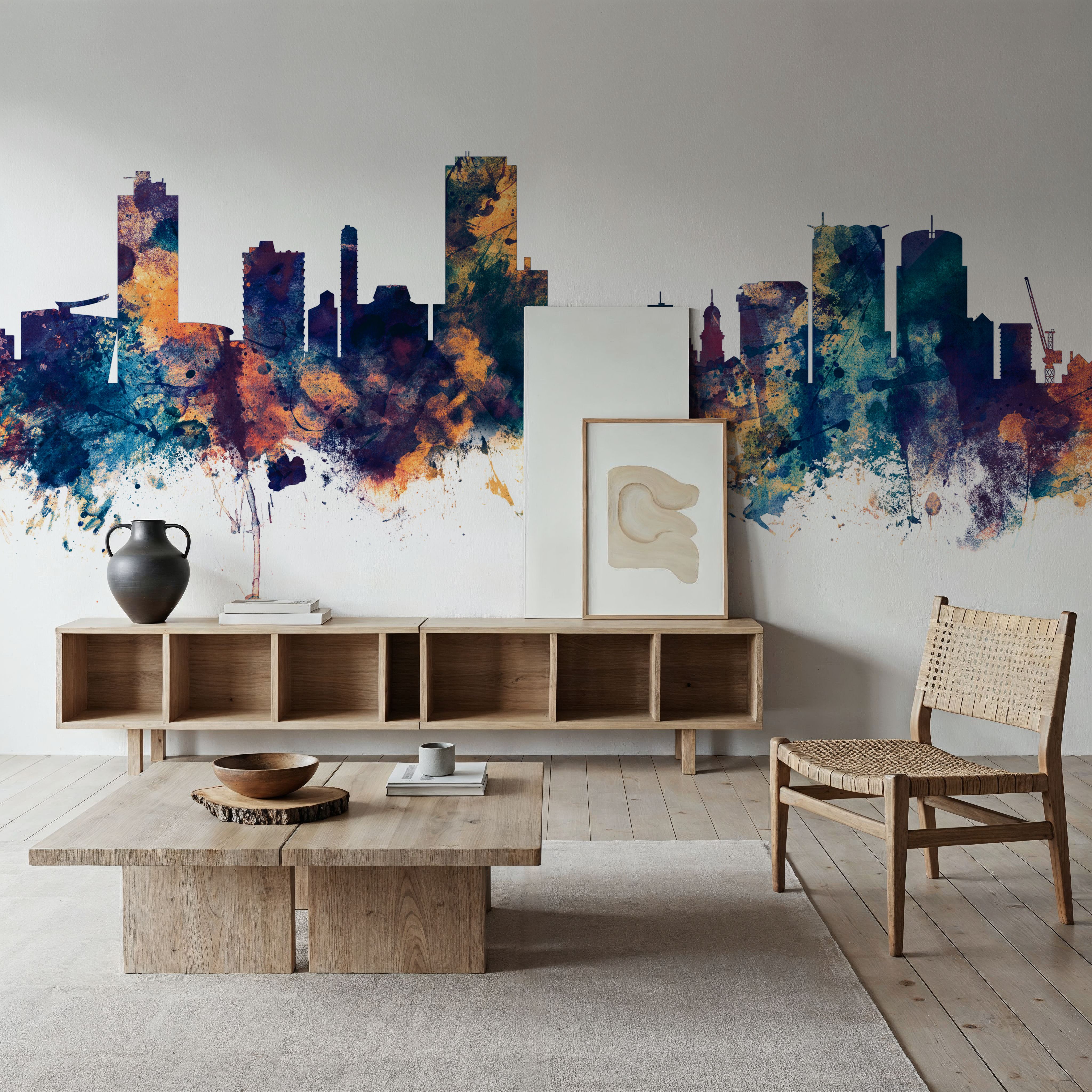 Wellington New Zealand Skyline Blue & Bronze