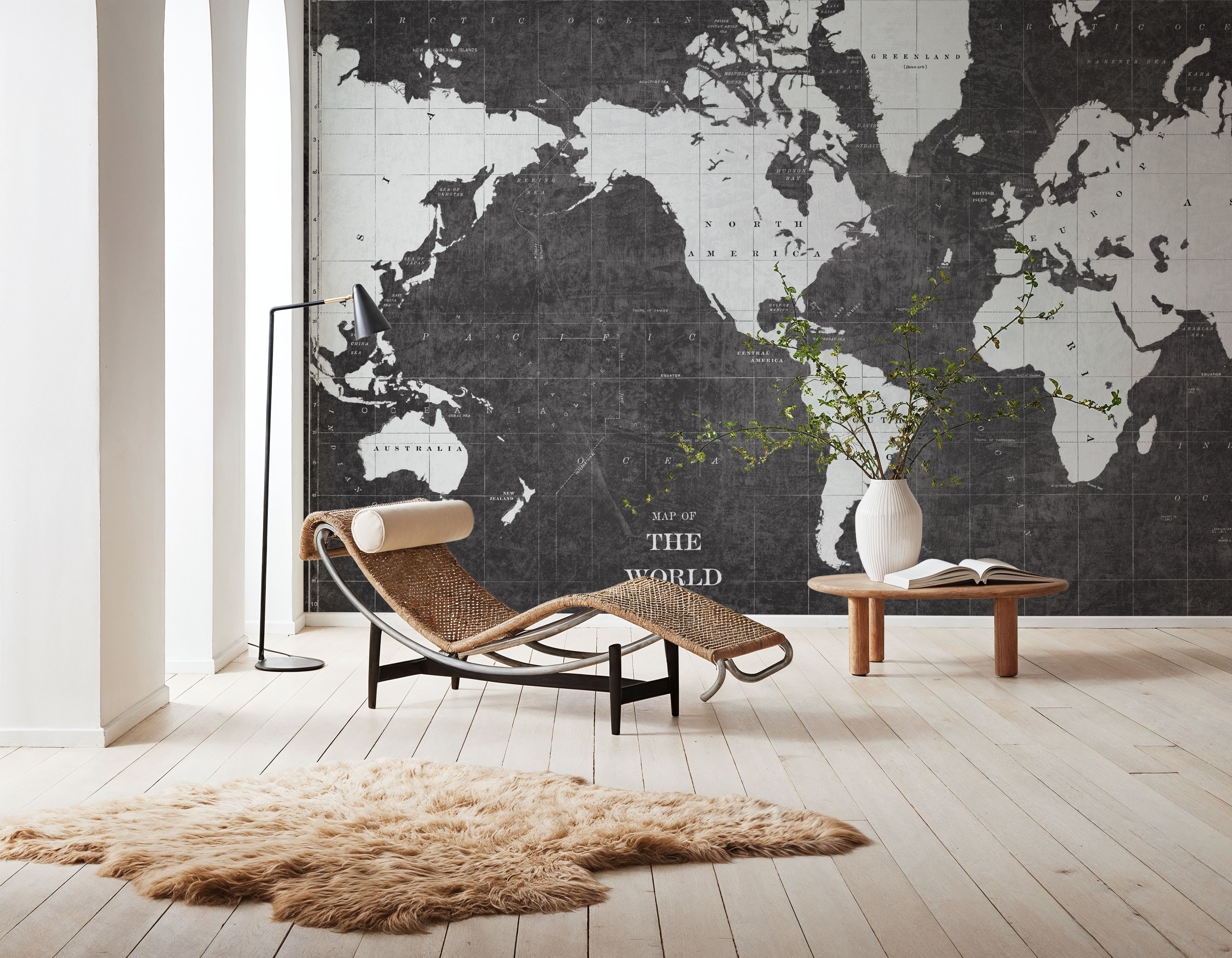 Blueprint World Map Gray