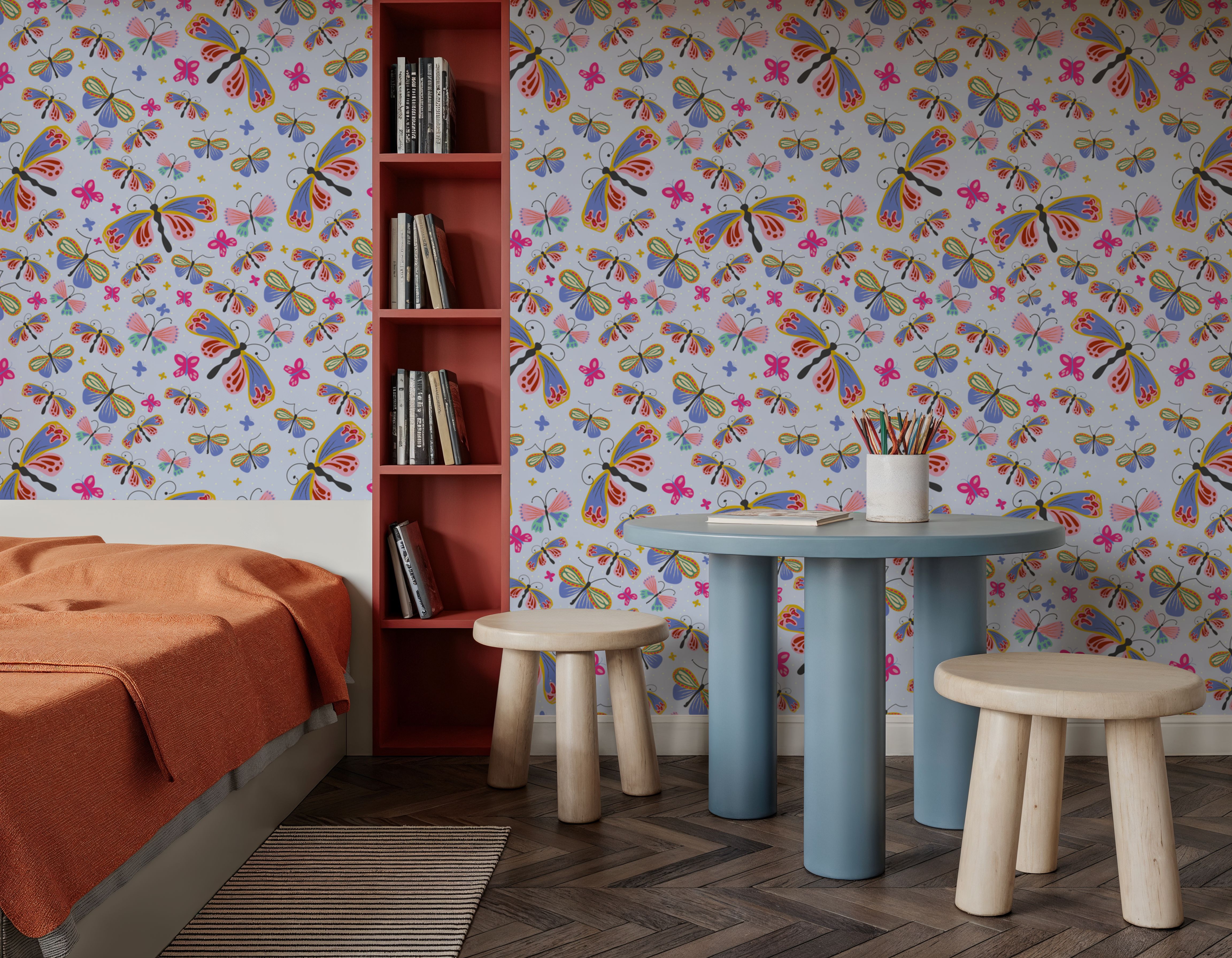 Butterfly Crowd, Light Blue