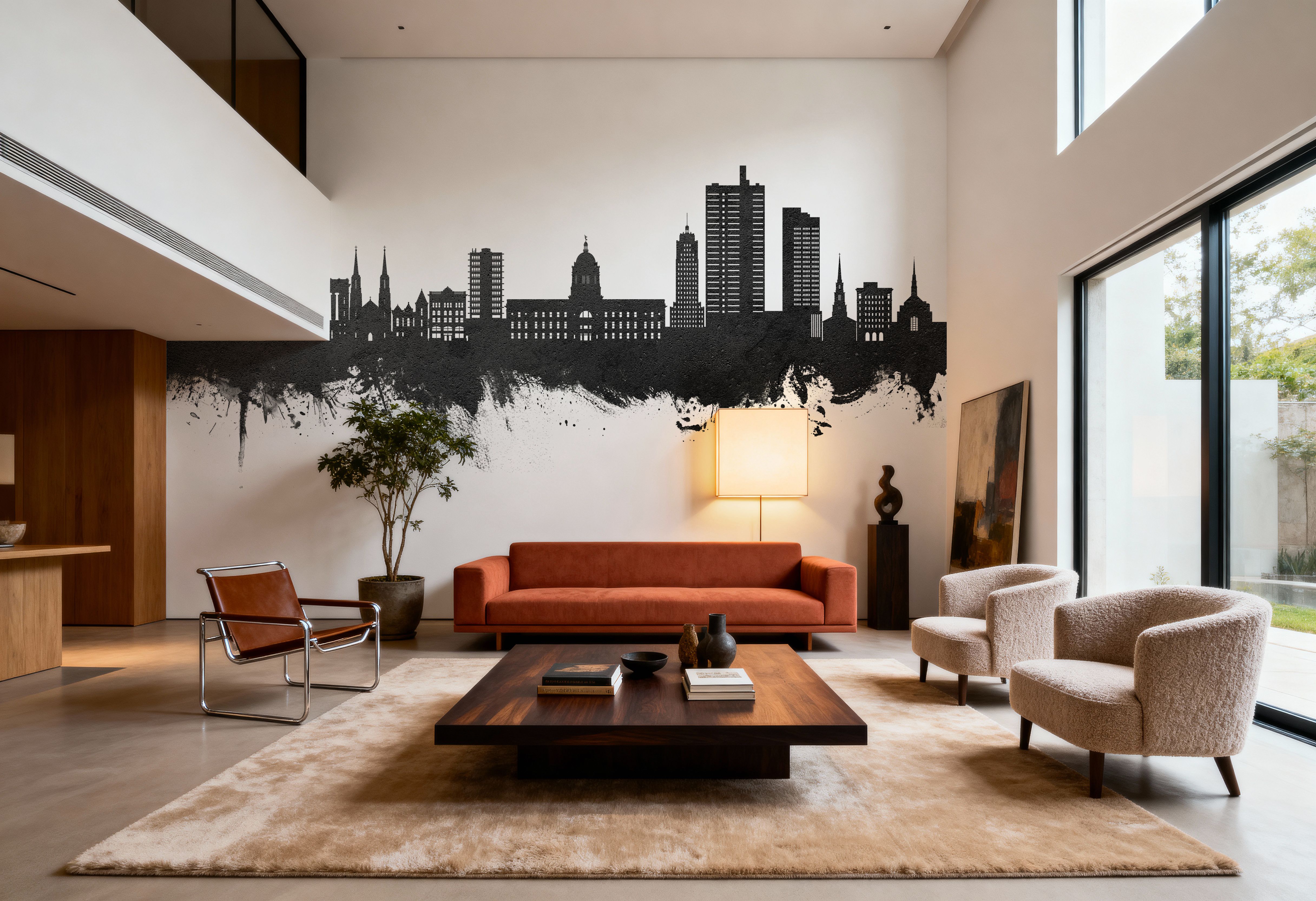 Fort Wayne Indiana Skyline Black & White