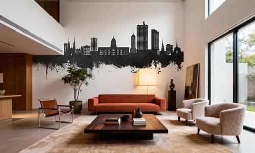 Fort Wayne Indiana Skyline Black & White