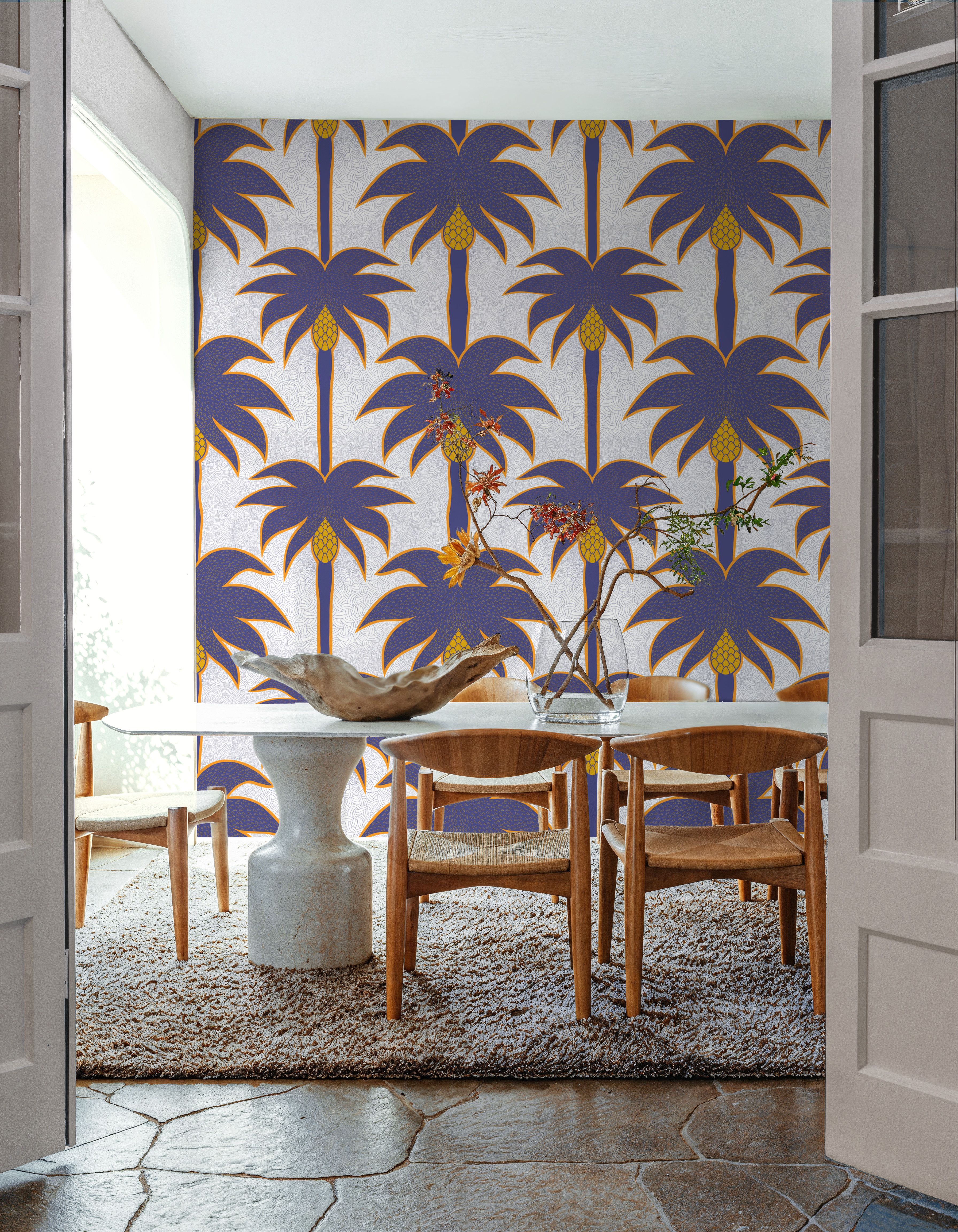 Graphic Palms, Violet