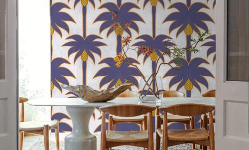 Graphic Palms, Violet