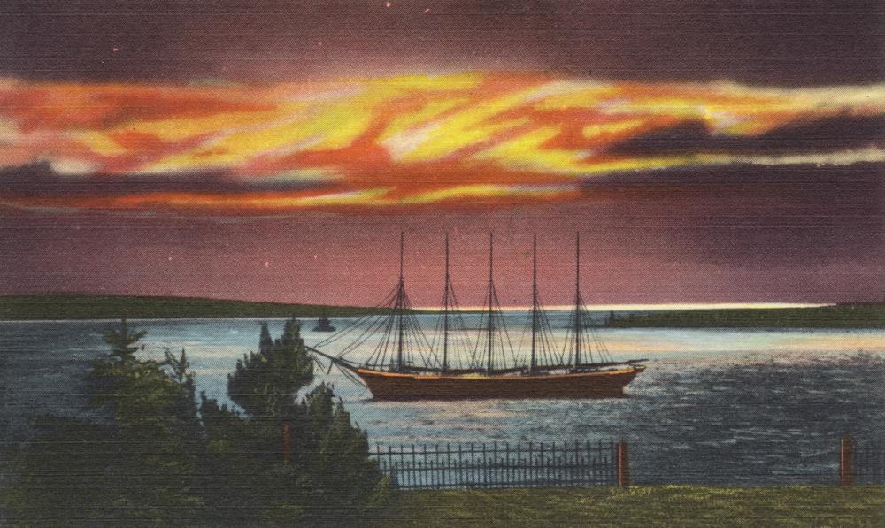 Greetings from a Ship - Screenprint Postcard