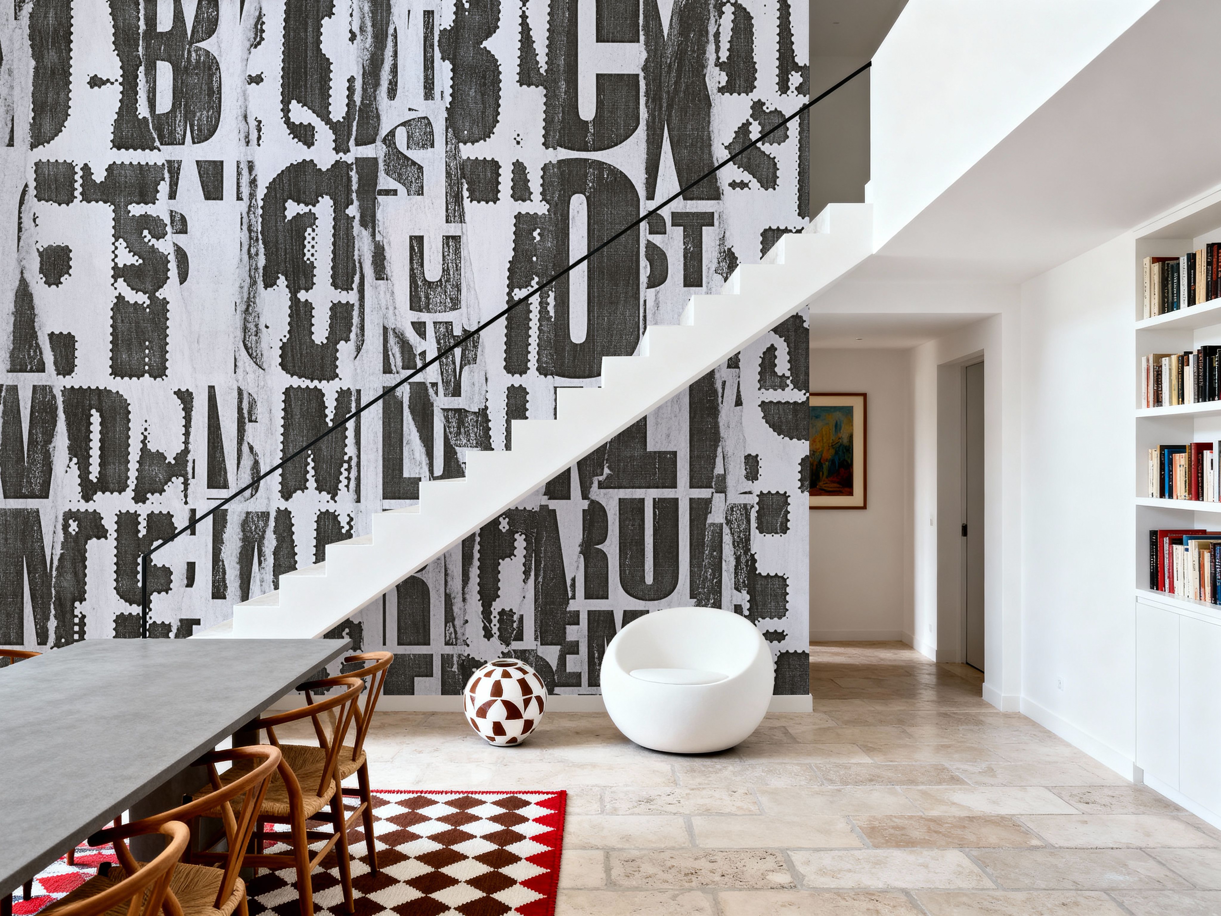 Letterpress Vintage Newspaper Collage, Grunge, Tapeten