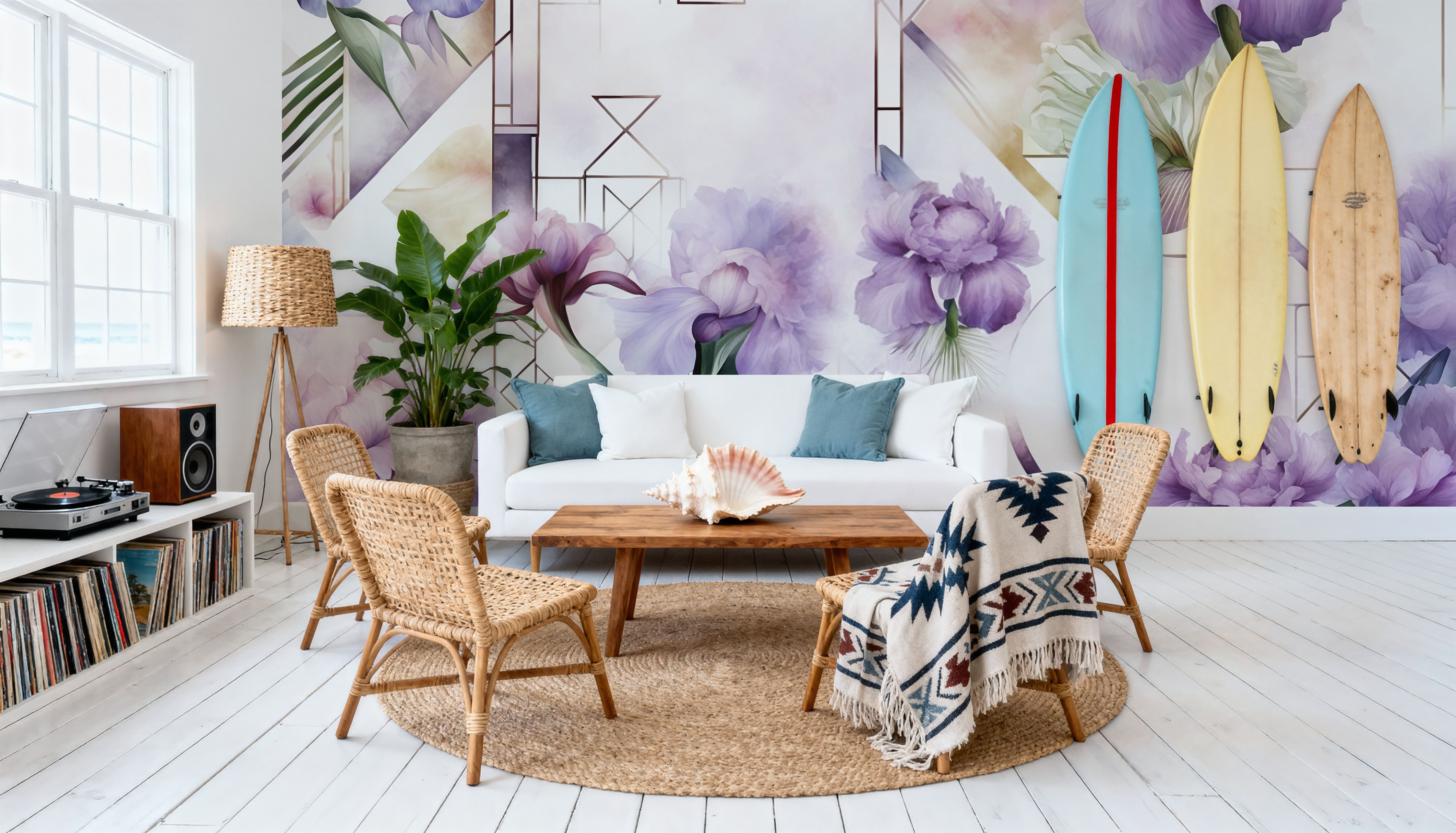 Watercolor Geometry Purple