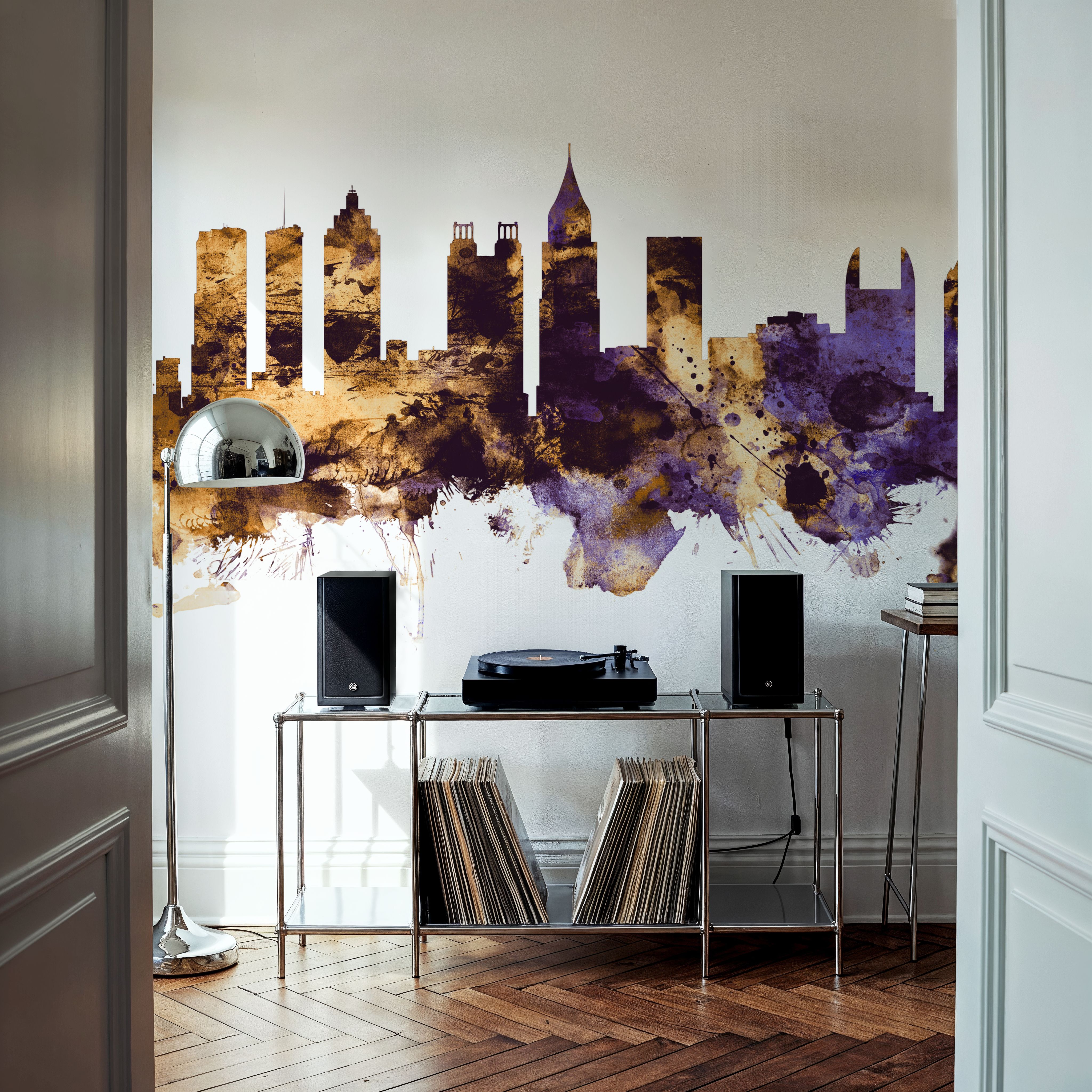 Atlanta Georgia Skyline Purple & Gold