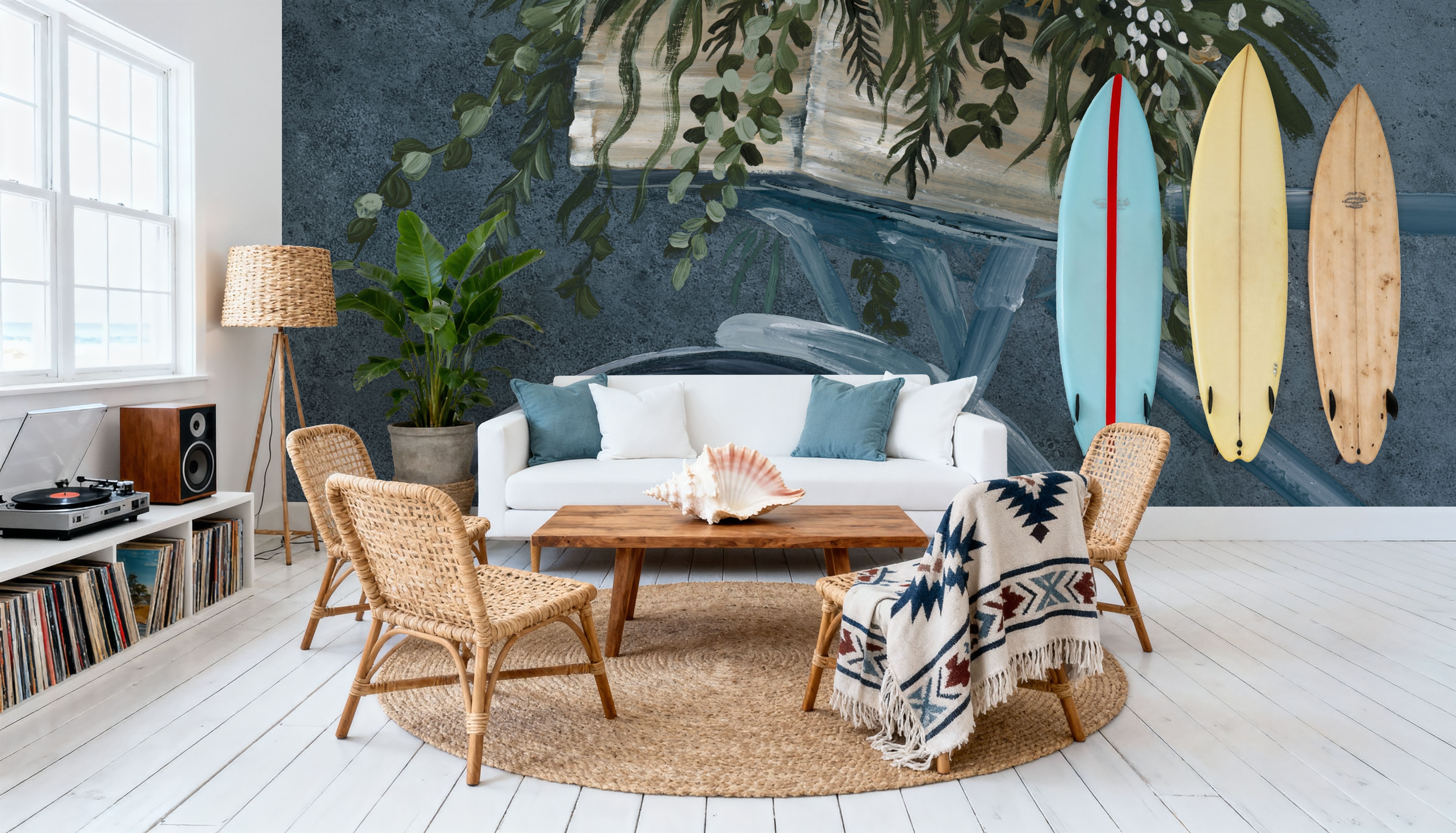 Vintage Bicycle with Florals Denim