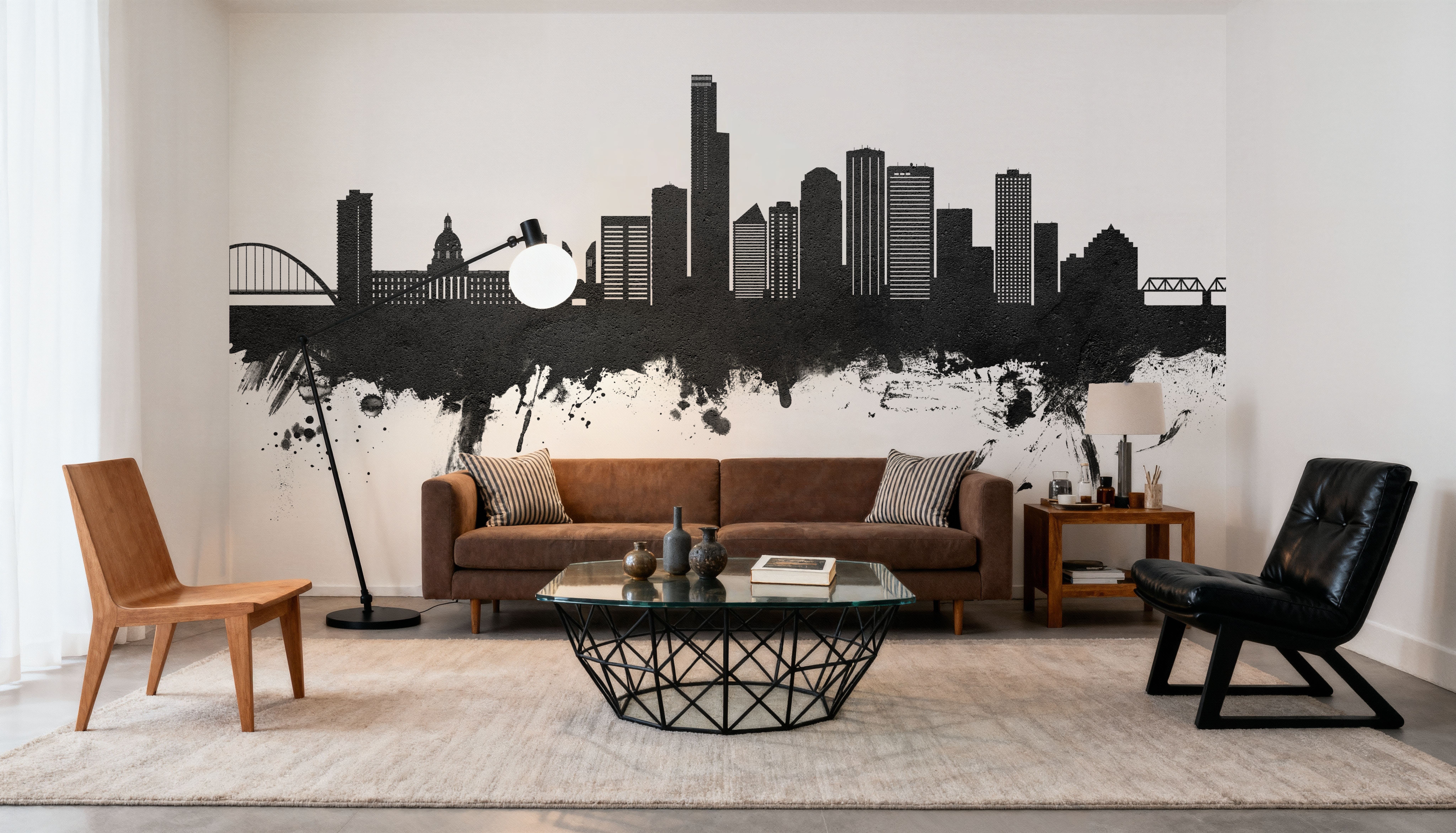 Edmonton Canada Skyline Black & White