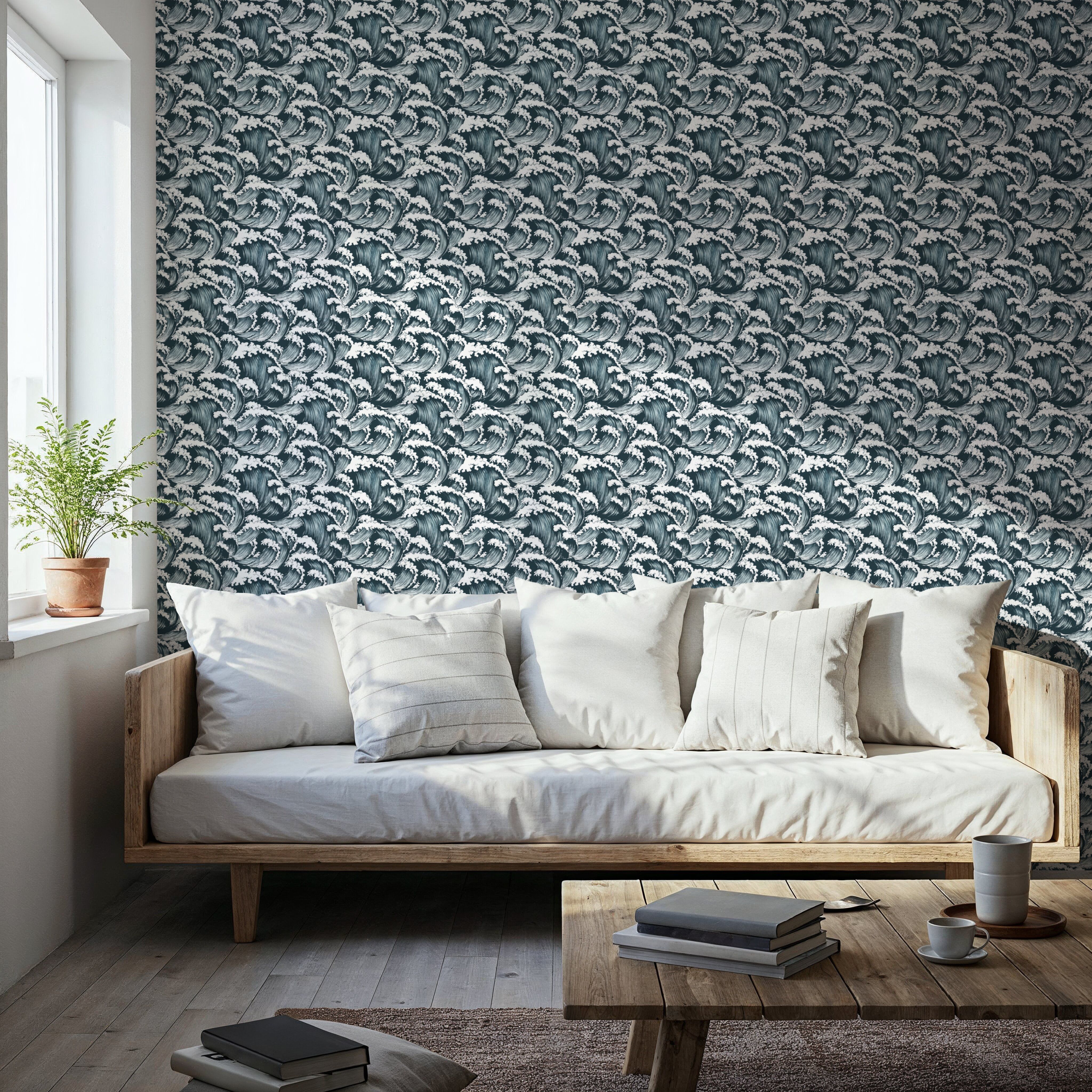 Mavericks, Dark Teal, Behang