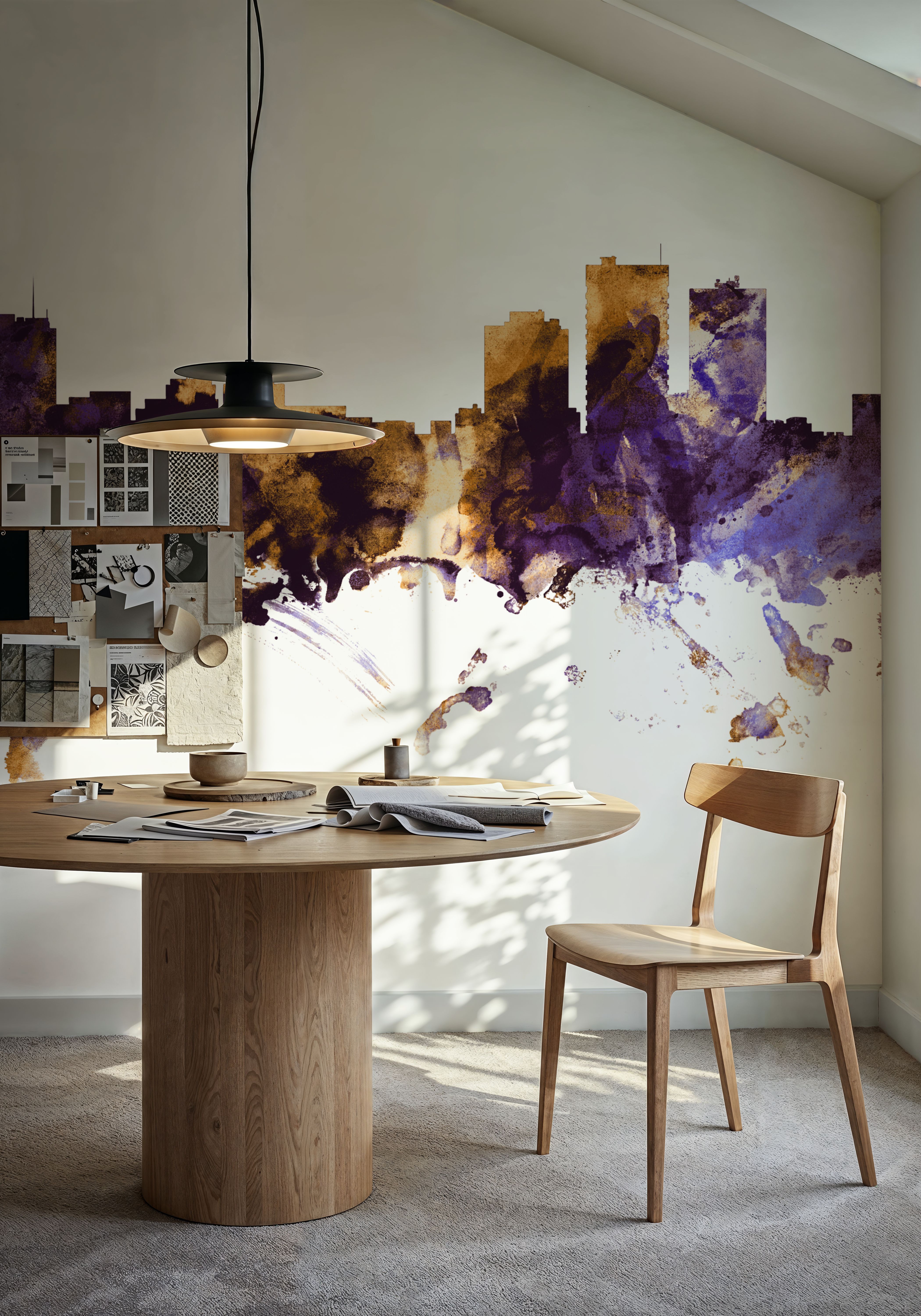 Anchorage Alaska Skyline Purple & Gold